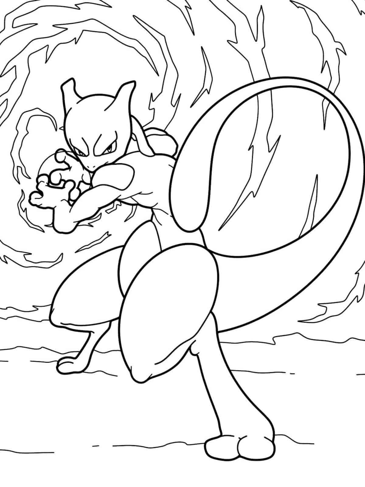 Educational Mewtwo Coloring Pages