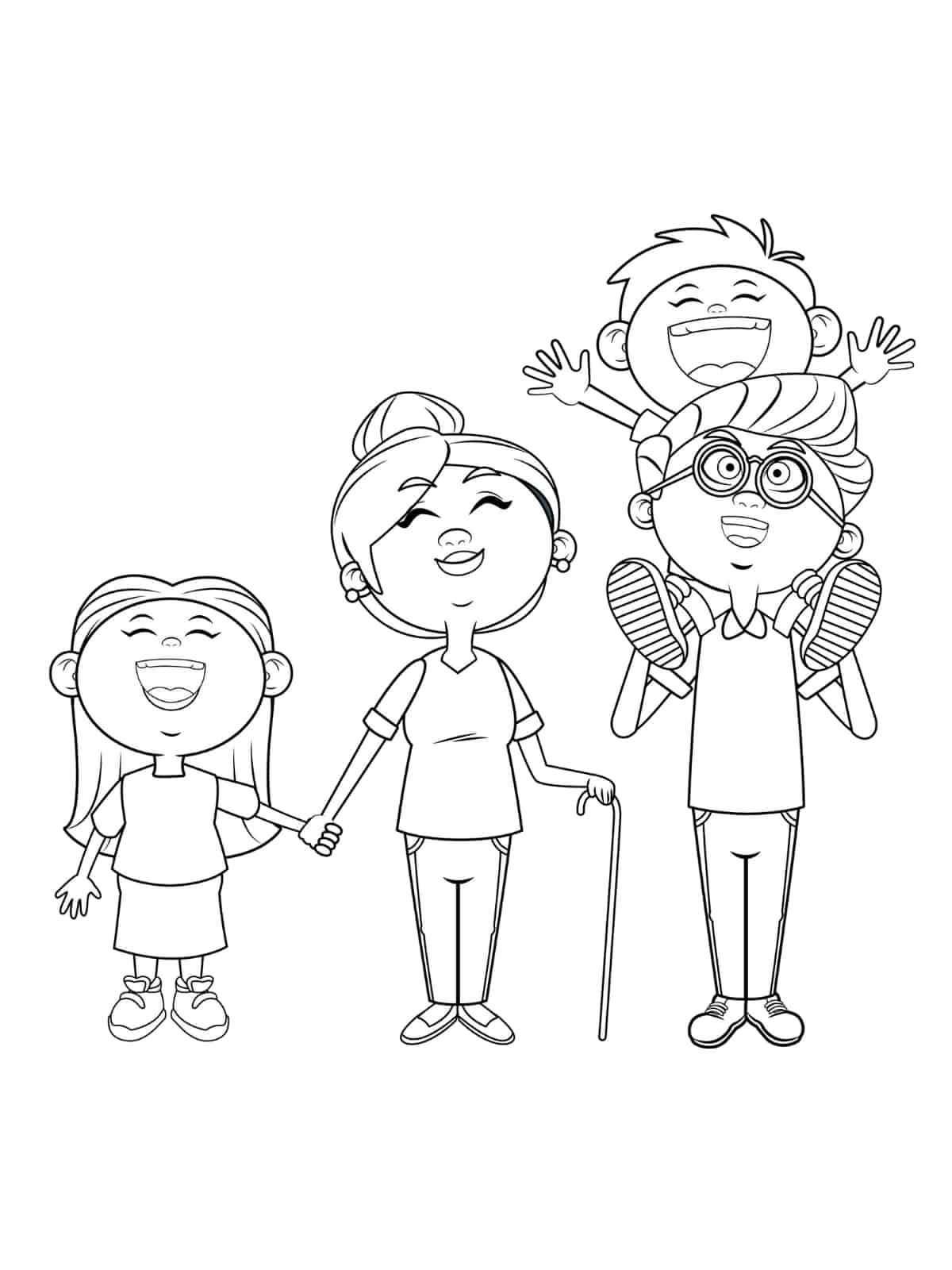 Family Grandparents Day Coloring Page