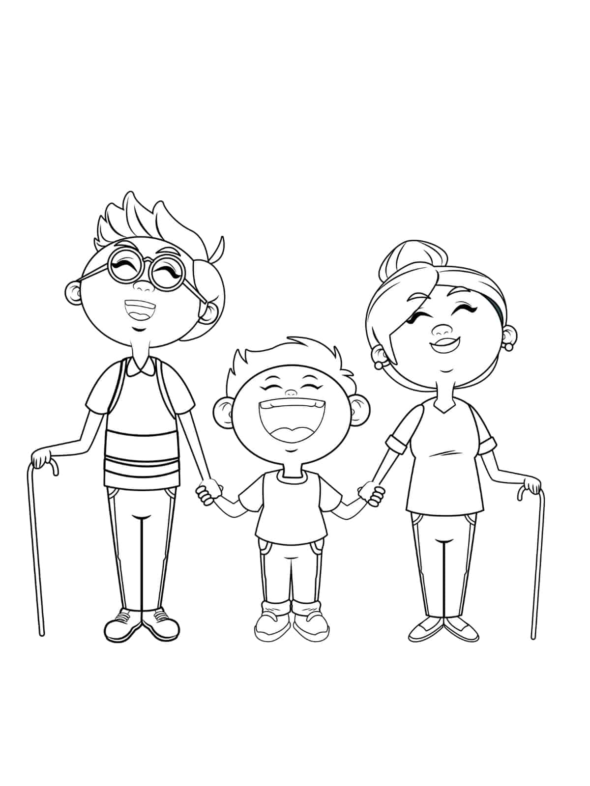 Family Grandparents Day Coloring Pages