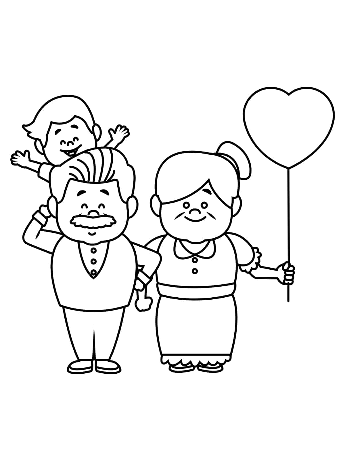 Family Grandparents Day Coloring Sheets