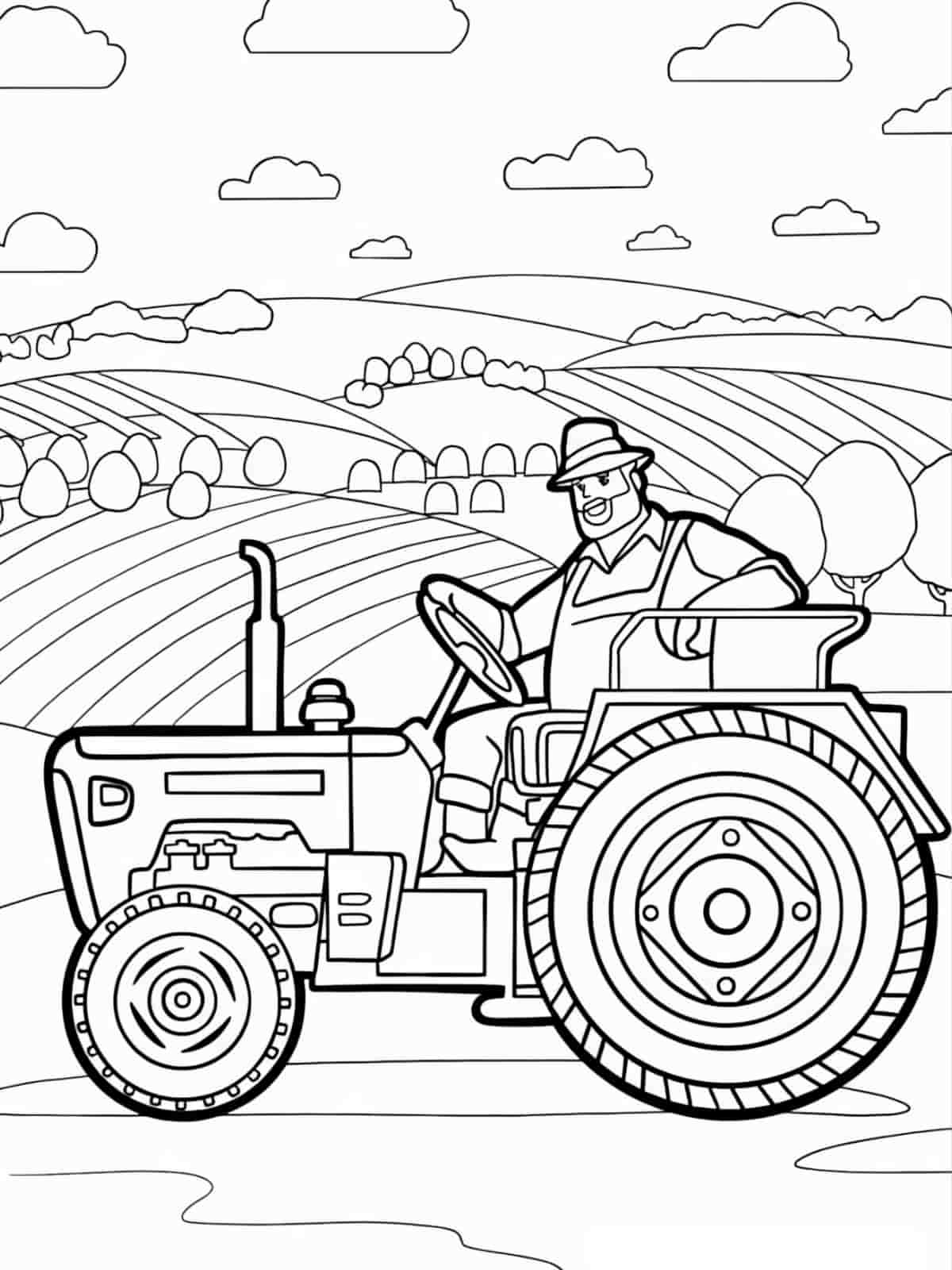 Farm Tractor Coloring Pages