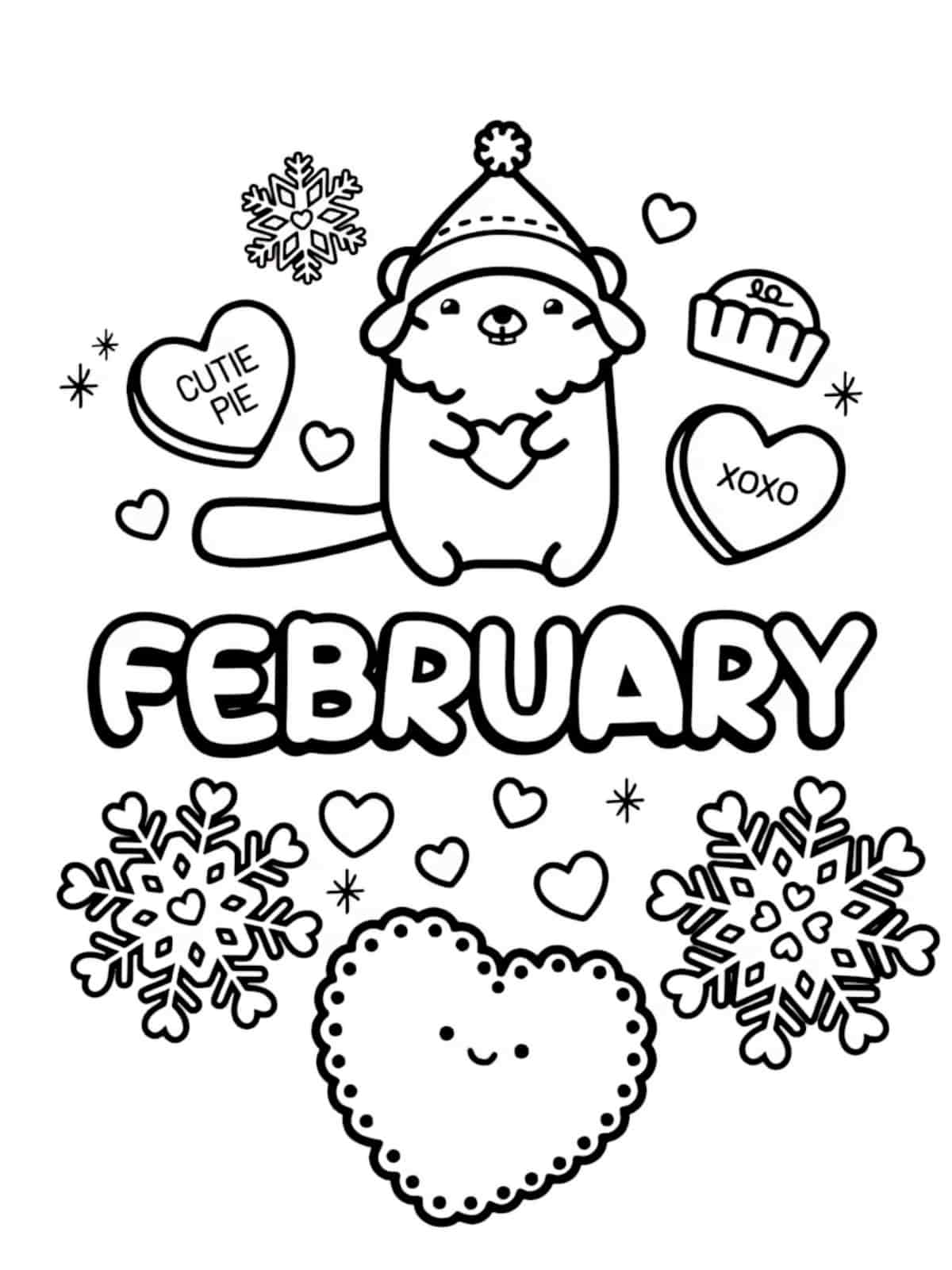 February Coloring Book Pages