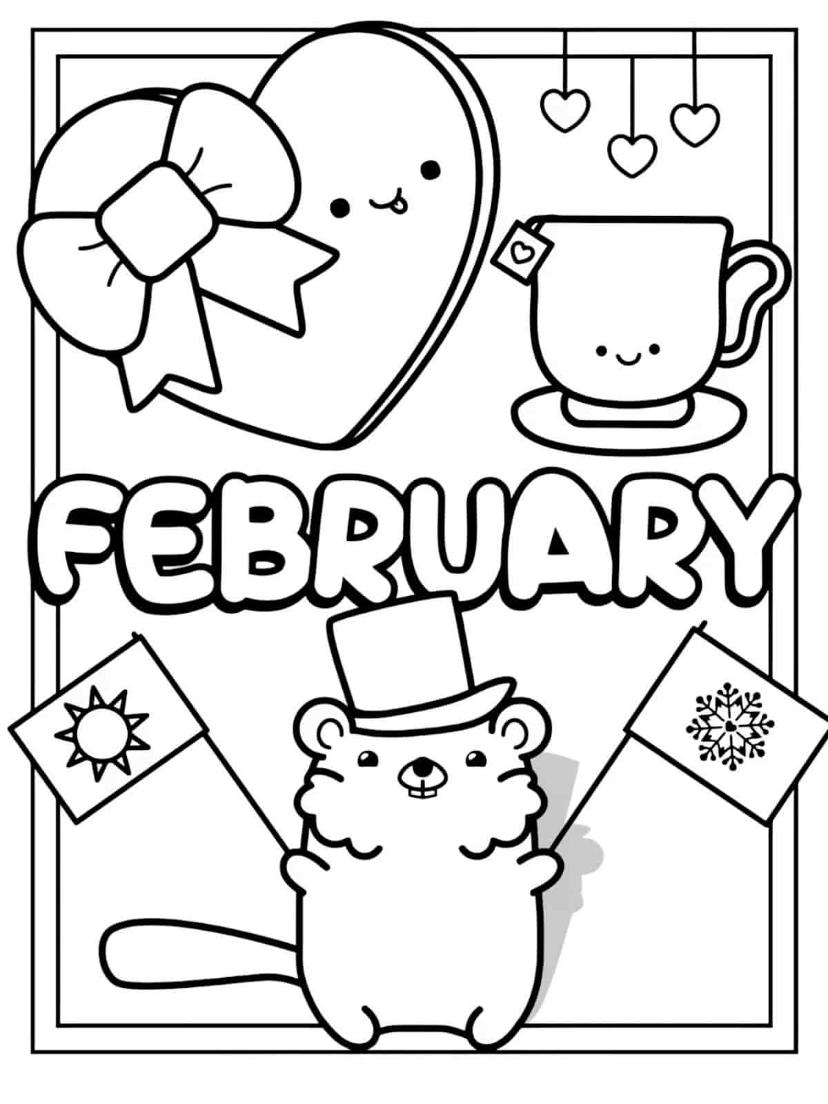 February Coloring Sheets