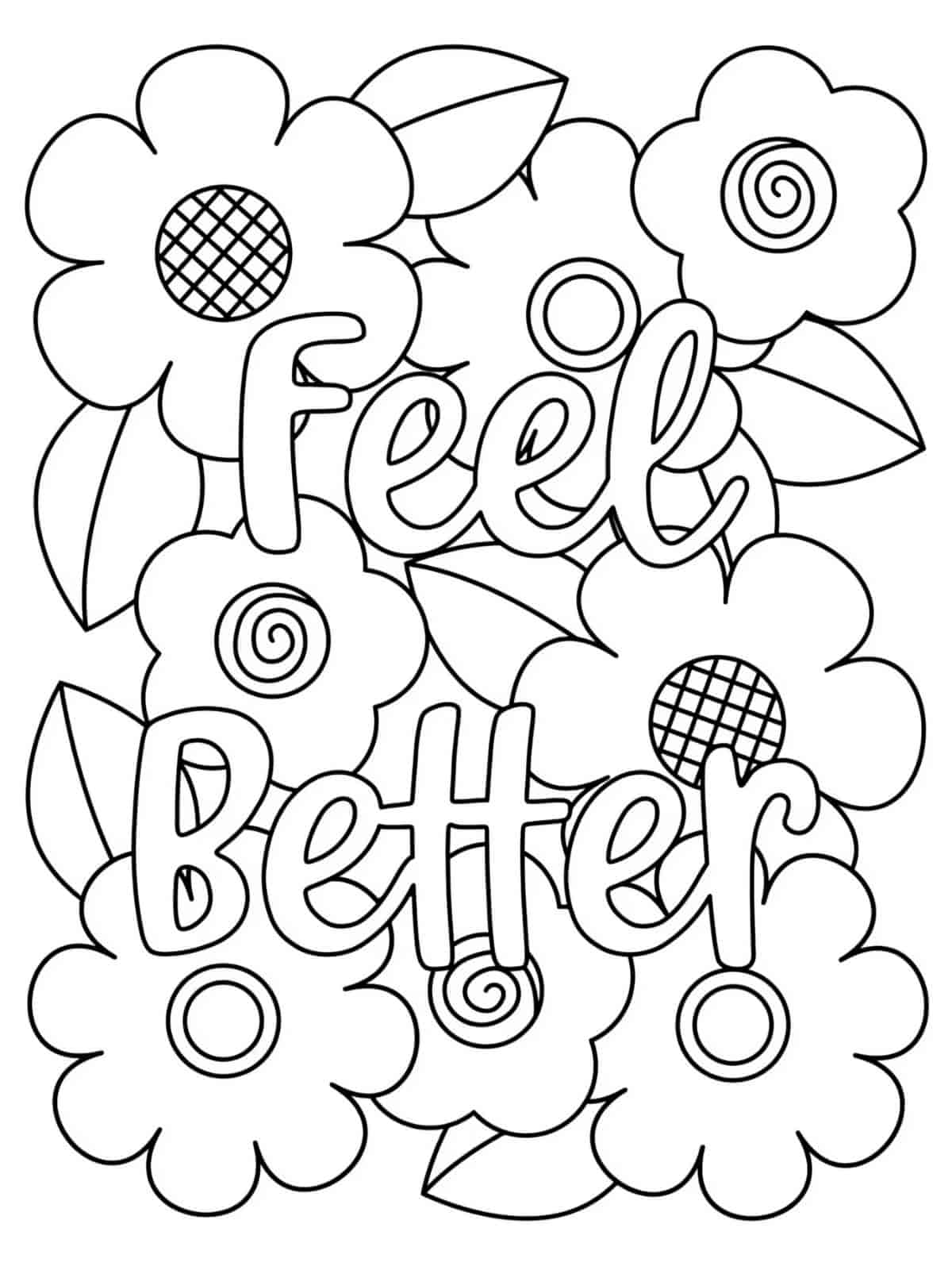 Feel Better Flower Coloring Pages