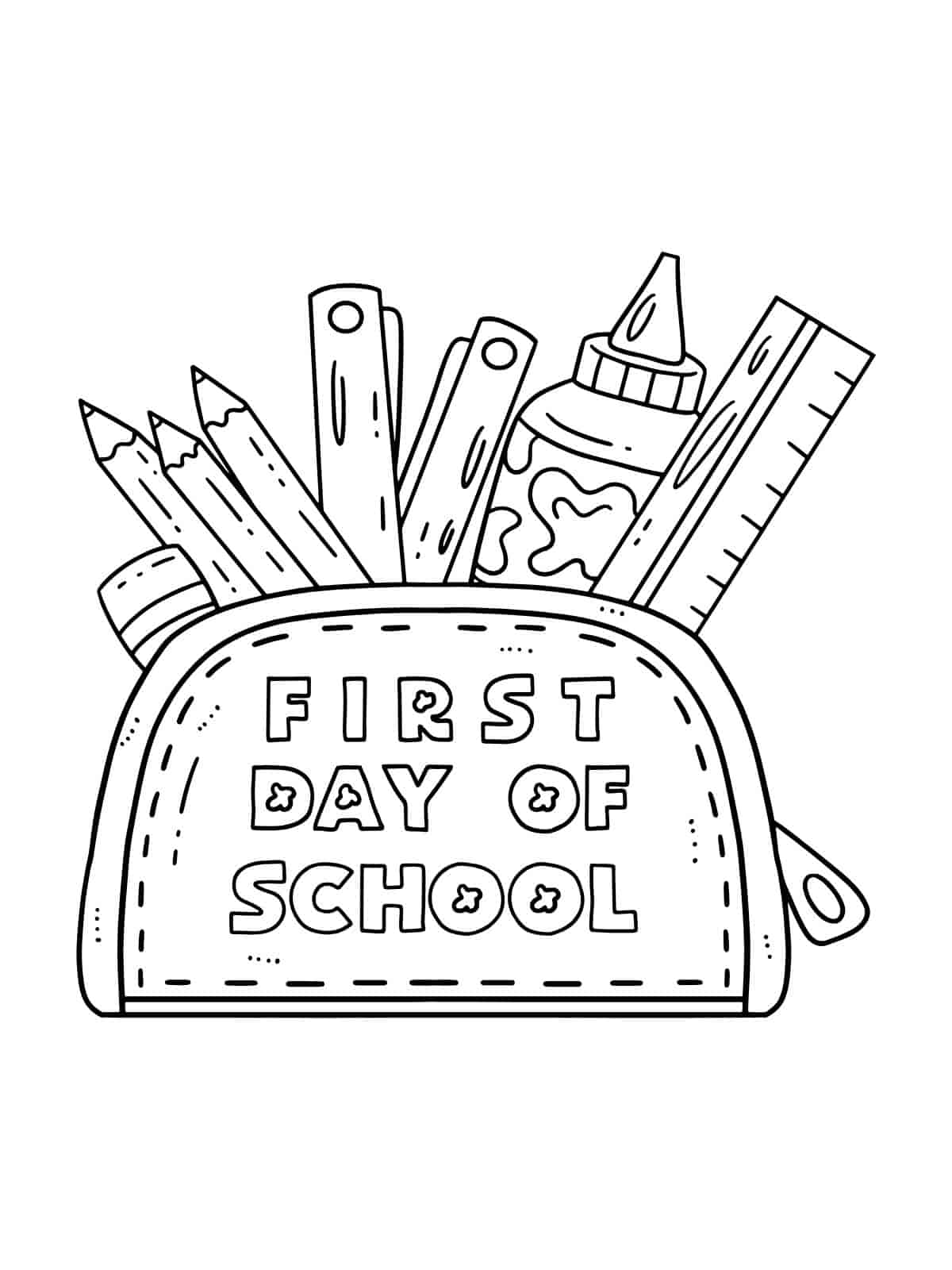 First Day Of School Coloring Pages