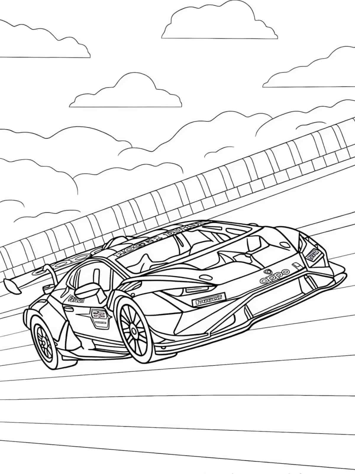 Formula 1 Race Car Coloring Page