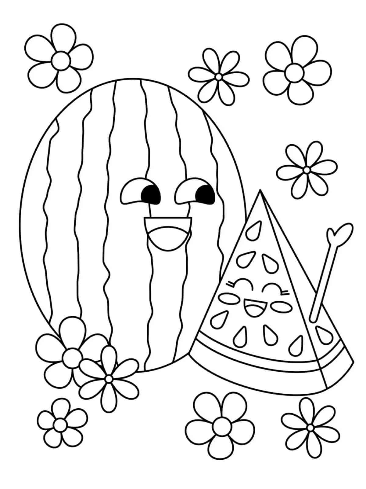 Free Watermelon Coloring Pages To Print