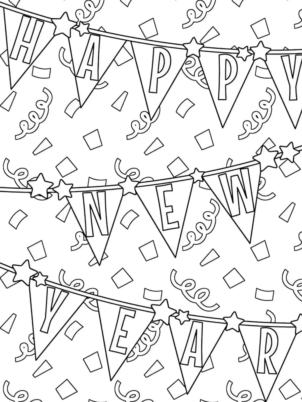 Fun Happy New Year Coloring Sheets