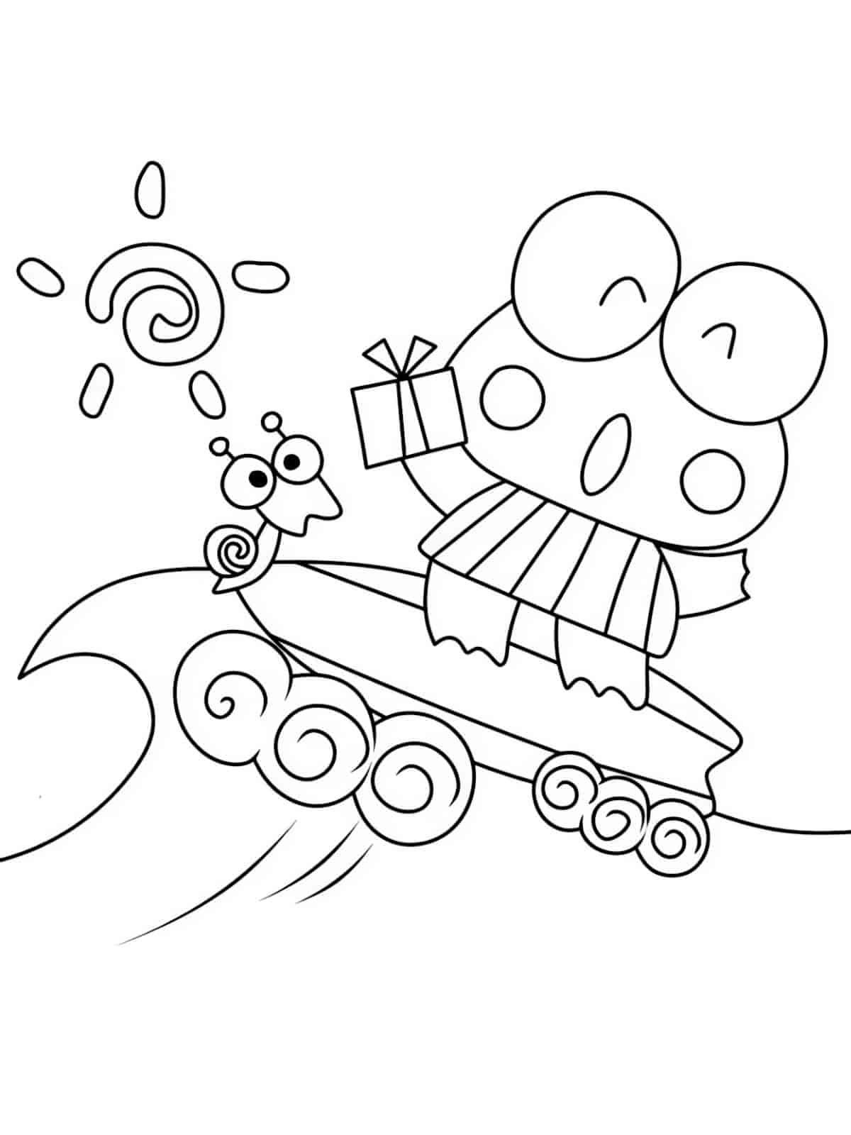 Fun Keroppi Coloring Pages For Toddlers