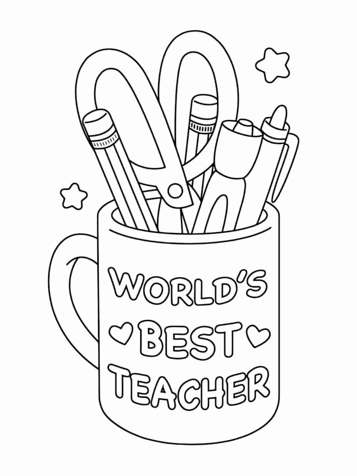 Fun Teacher Day Coloring Pages