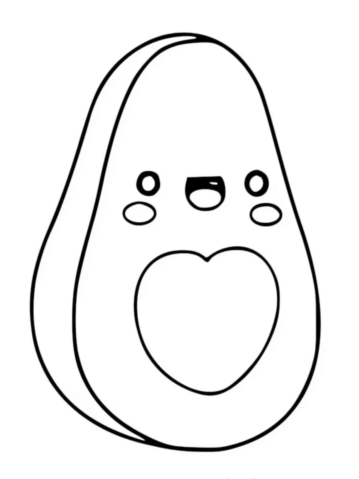 Funny Avocado Coloring Pages