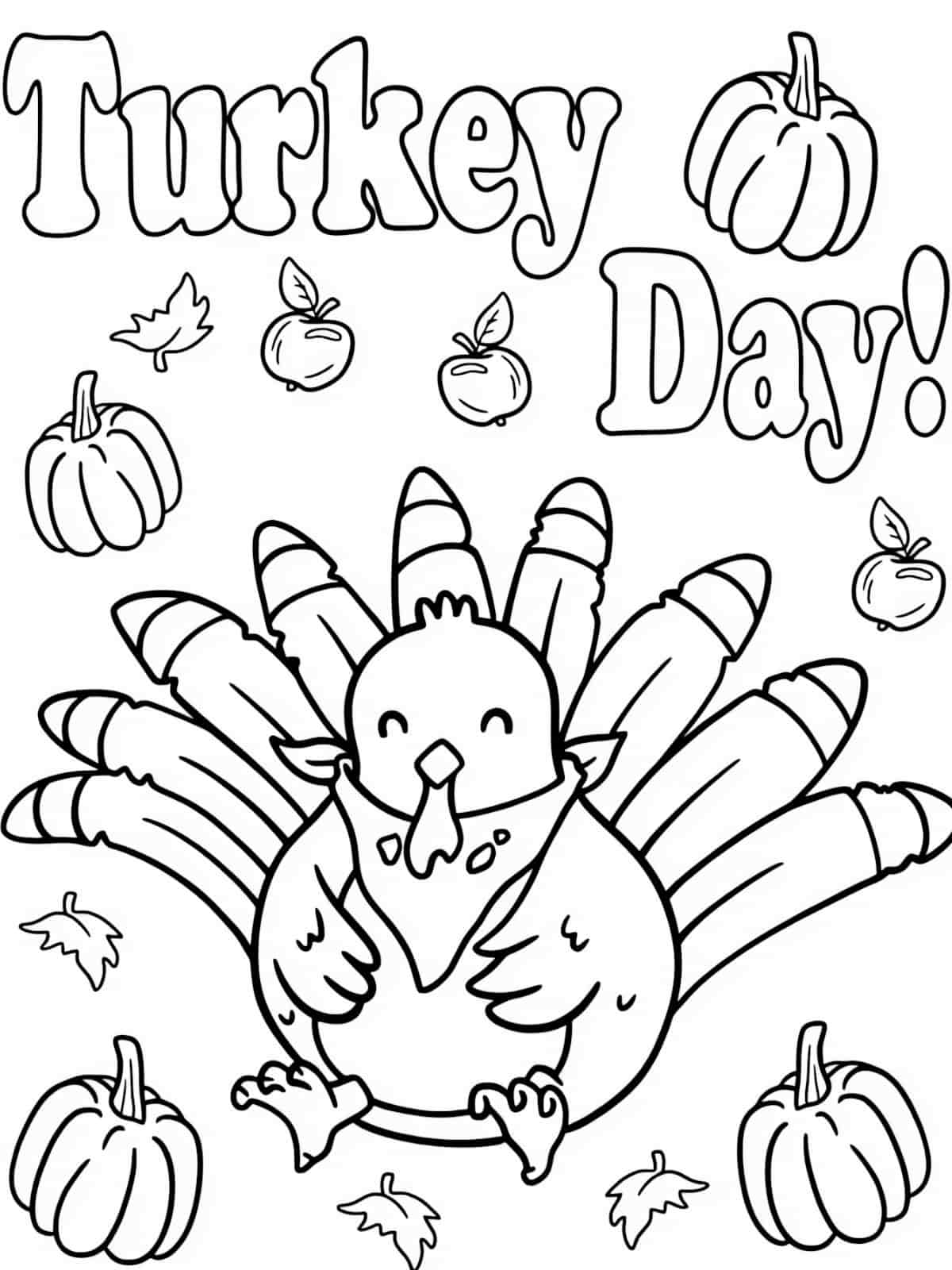 Funny Thanksgiving Turkey Coloring Pages For Toddlers