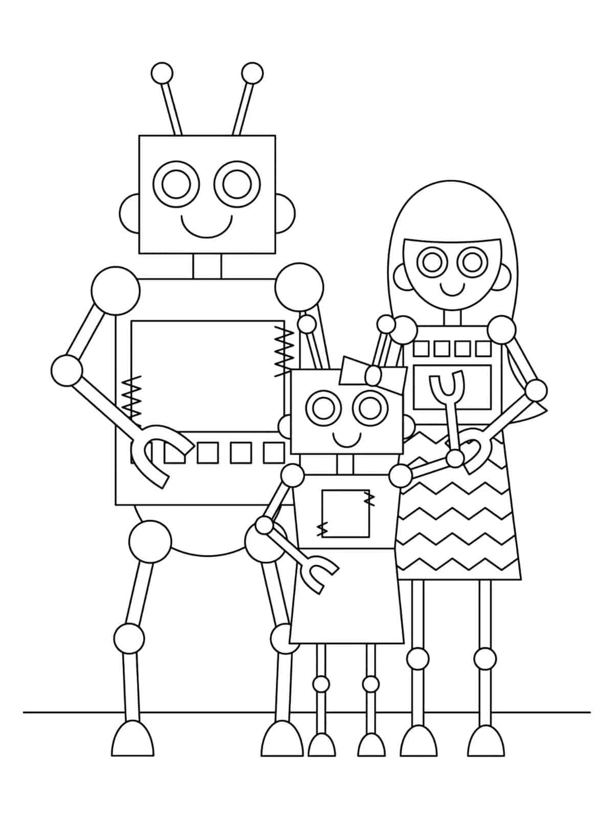 Futuristic Robot Coloring Page