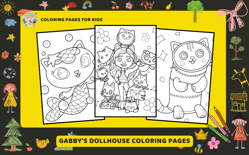 Gabby Dollhouse Coloring Pages Featured Image Min