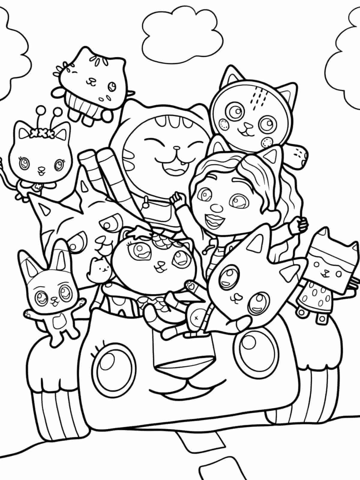 Gabbys Dollhouse Cute Animals Coloring Pages For Kids