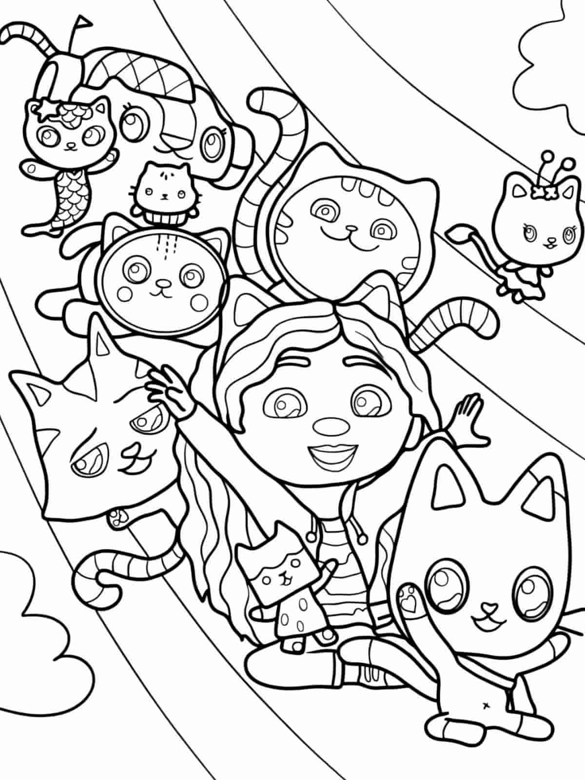 Gabbys Dollhouse Dj Catnip Coloring Pages For Kids