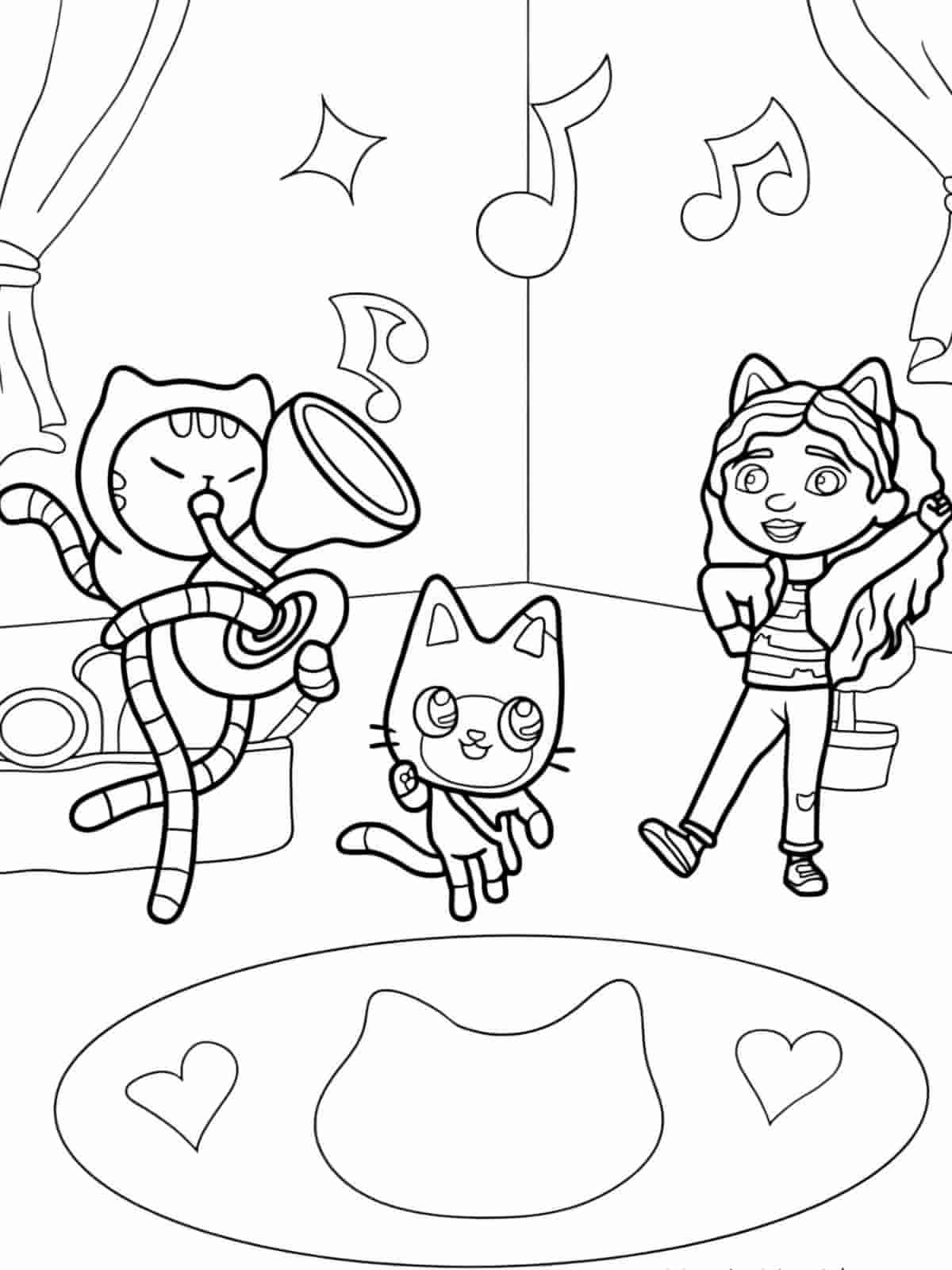 Gabbys Dollhouse Holiday Theme Coloring Pages For Kids