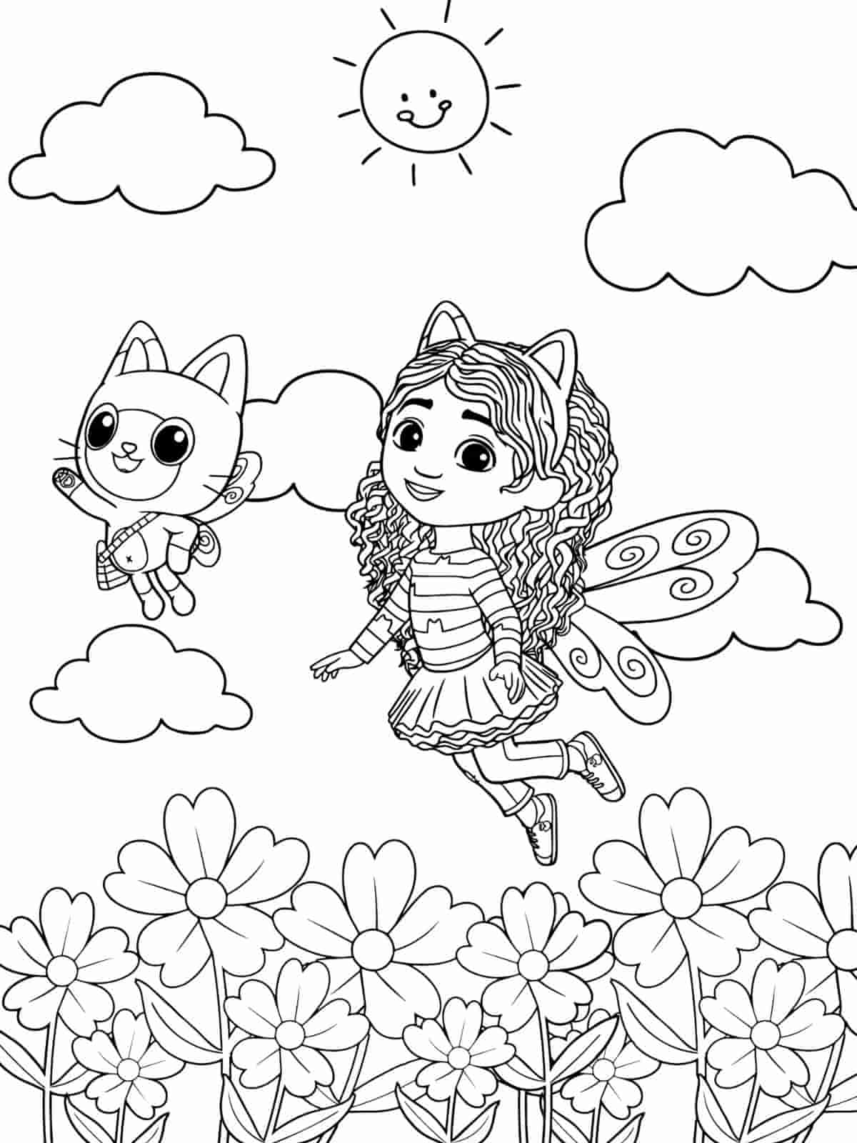 Gabbys Dollhouse Pajama Party Coloring Pages For Kids