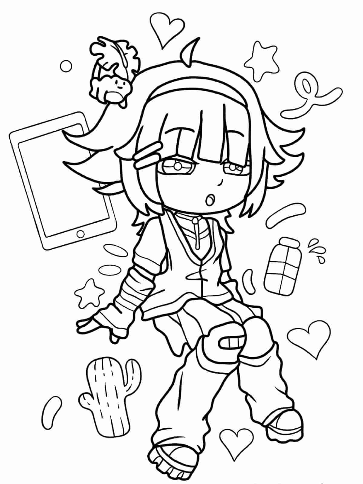 Gacha Life Girls Coloring Pages