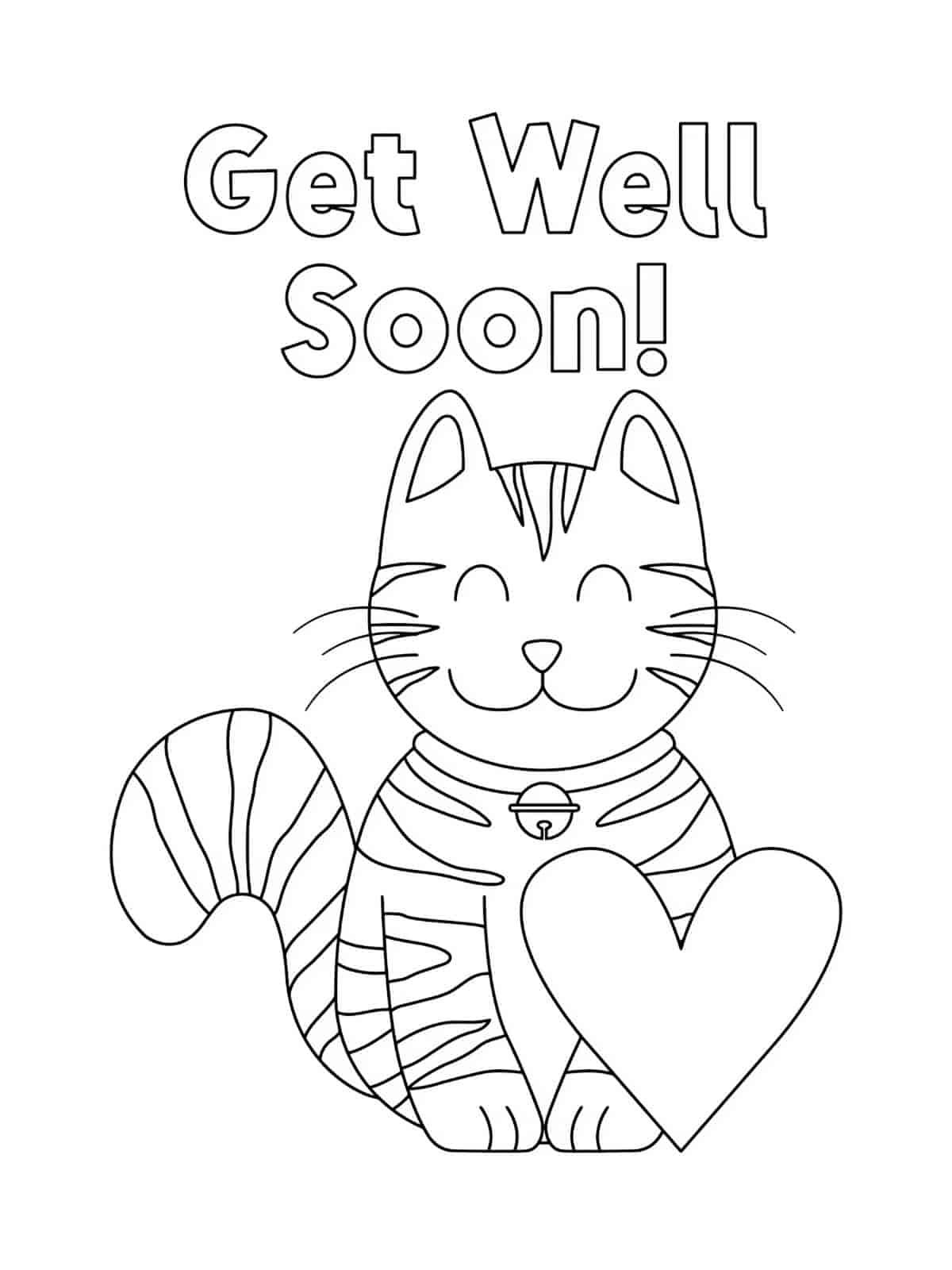 Get Well Soon Cards Coloring Pages For Kids