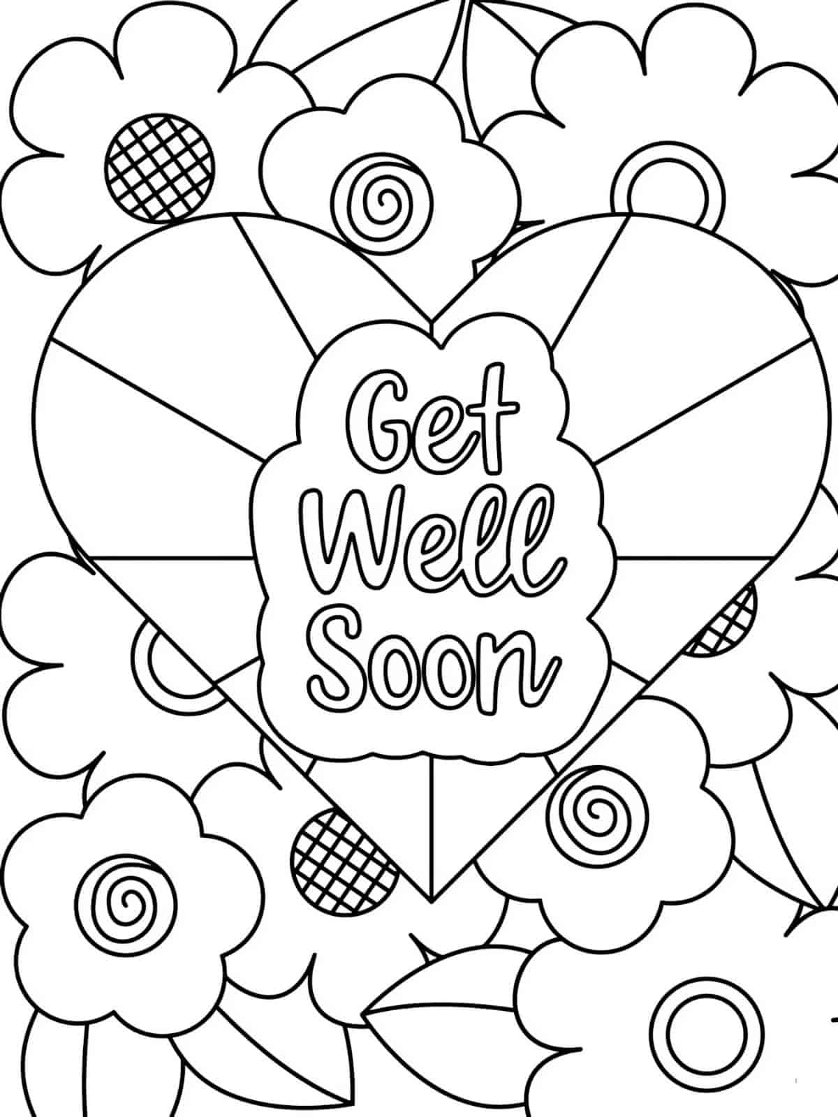 Get Well Soon Cards Coloring Pages