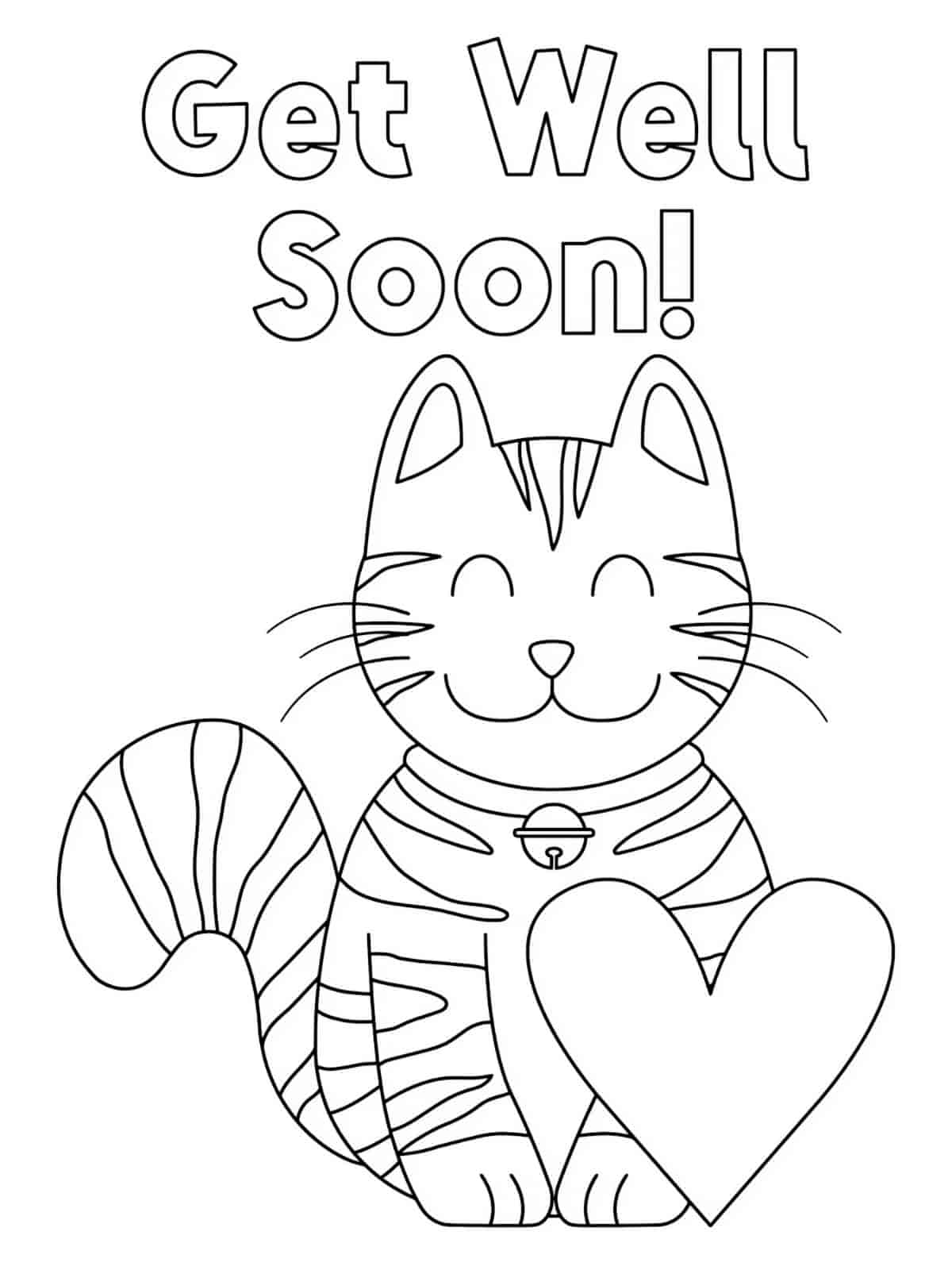 Get Well Soon Hearts Coloring Pages