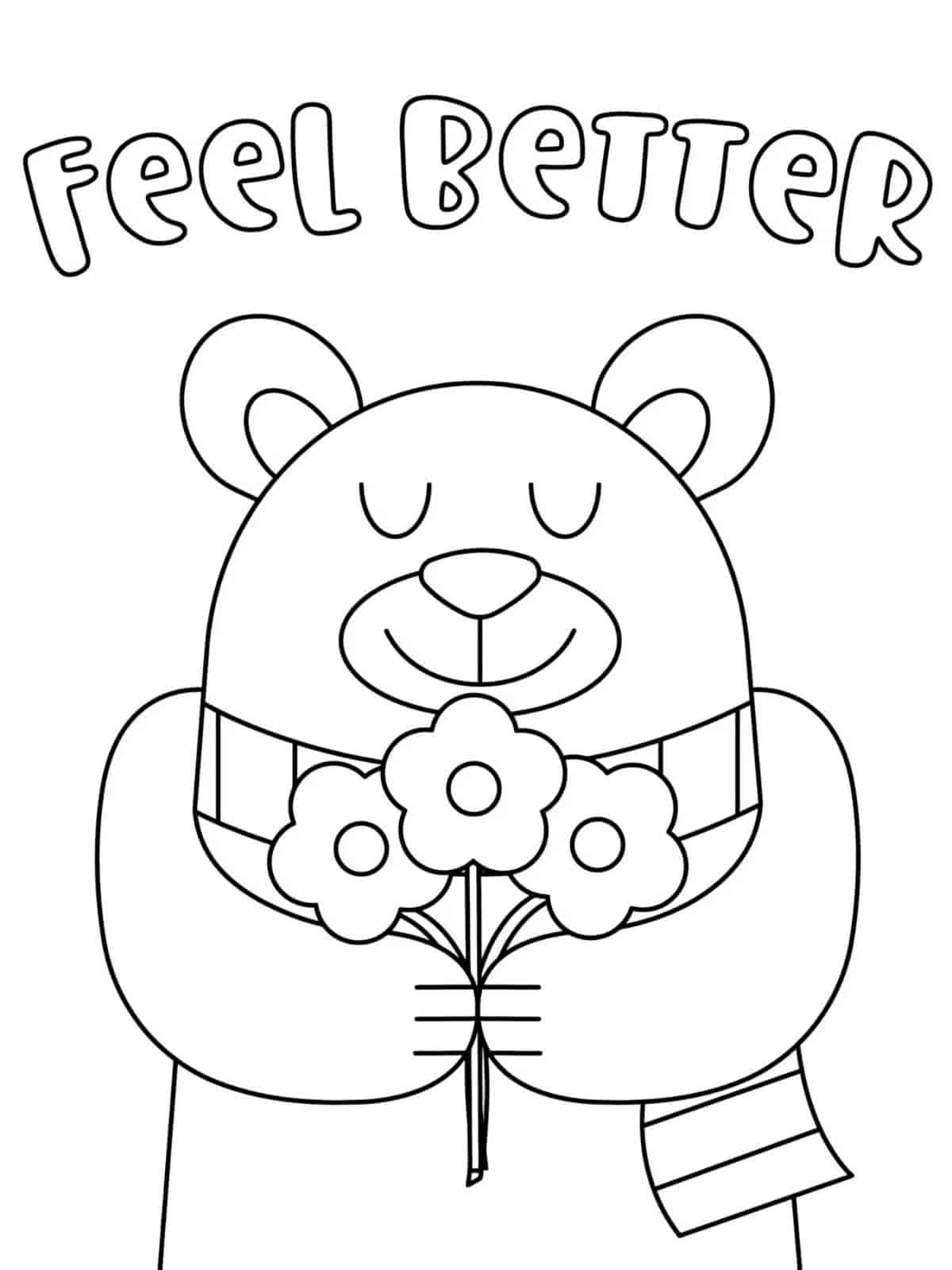 Get Well Soon Hugs Coloring Pages