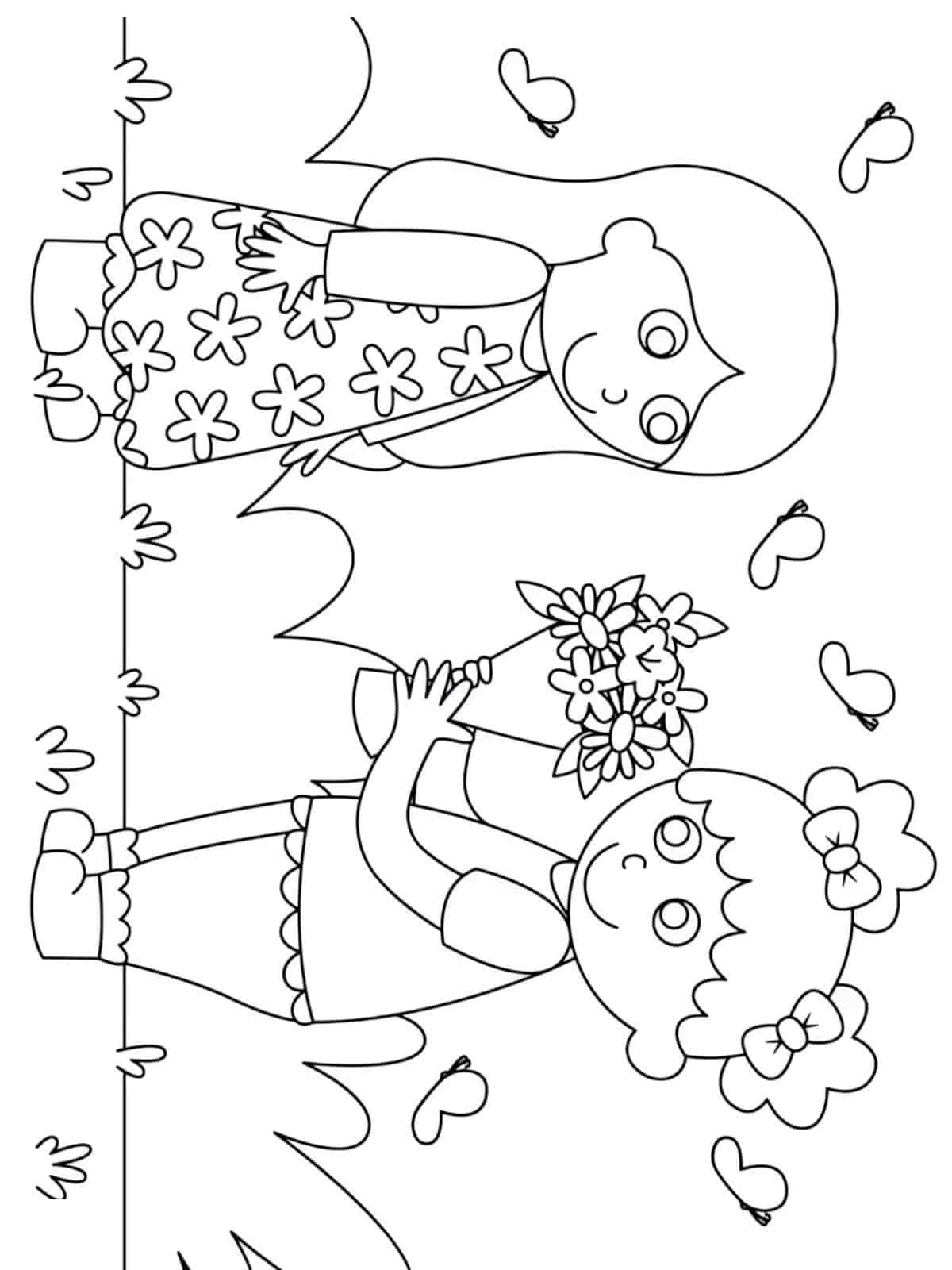 Giving Flower Coloring Pages