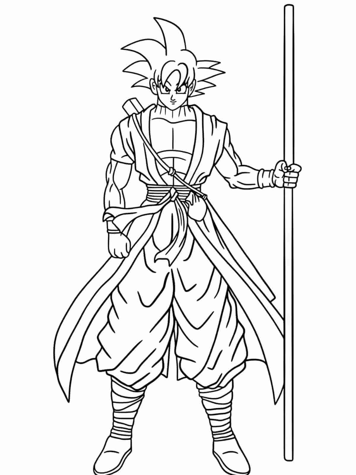 Goku Fighting Pose Coloring Pages