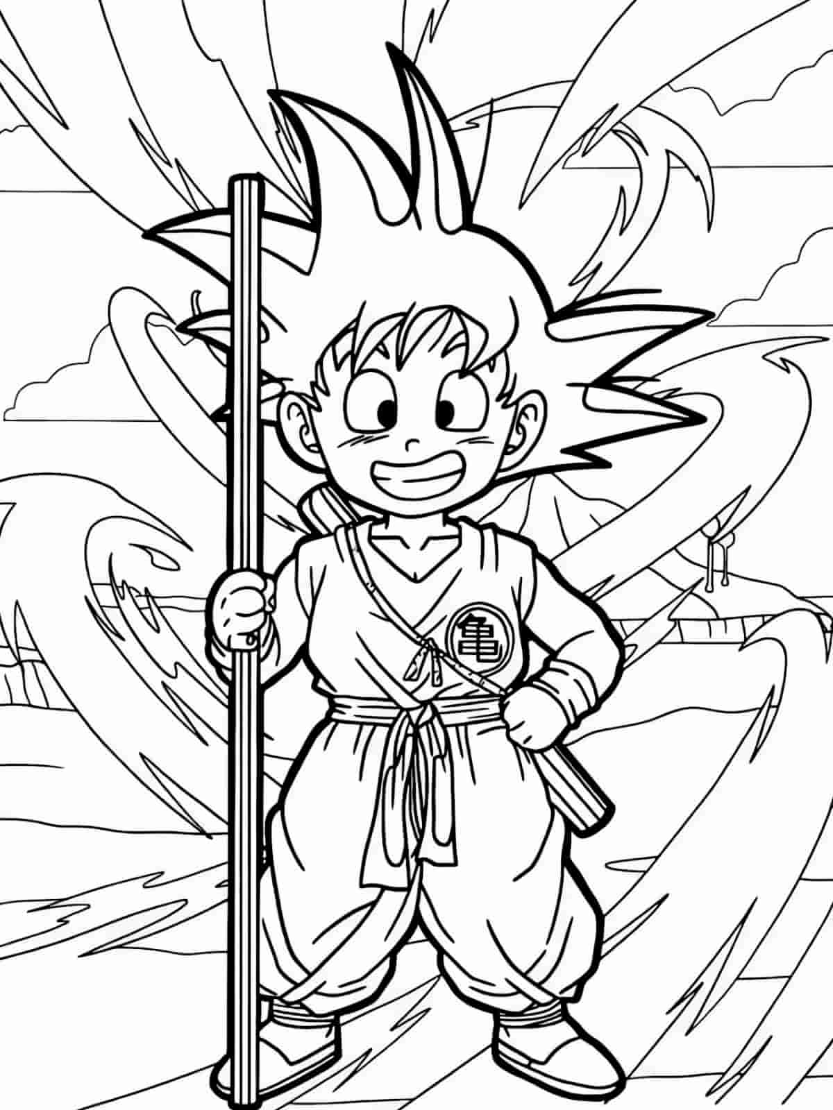 Goku Flying Nimbus Coloring Pages