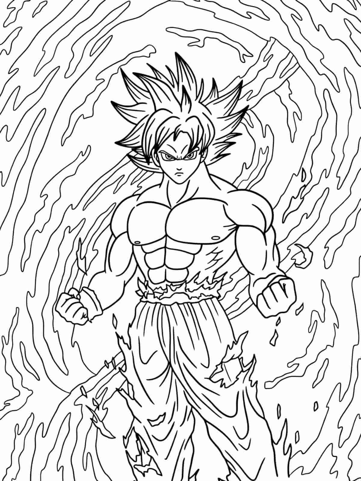 Goku God Mode Coloring Pages