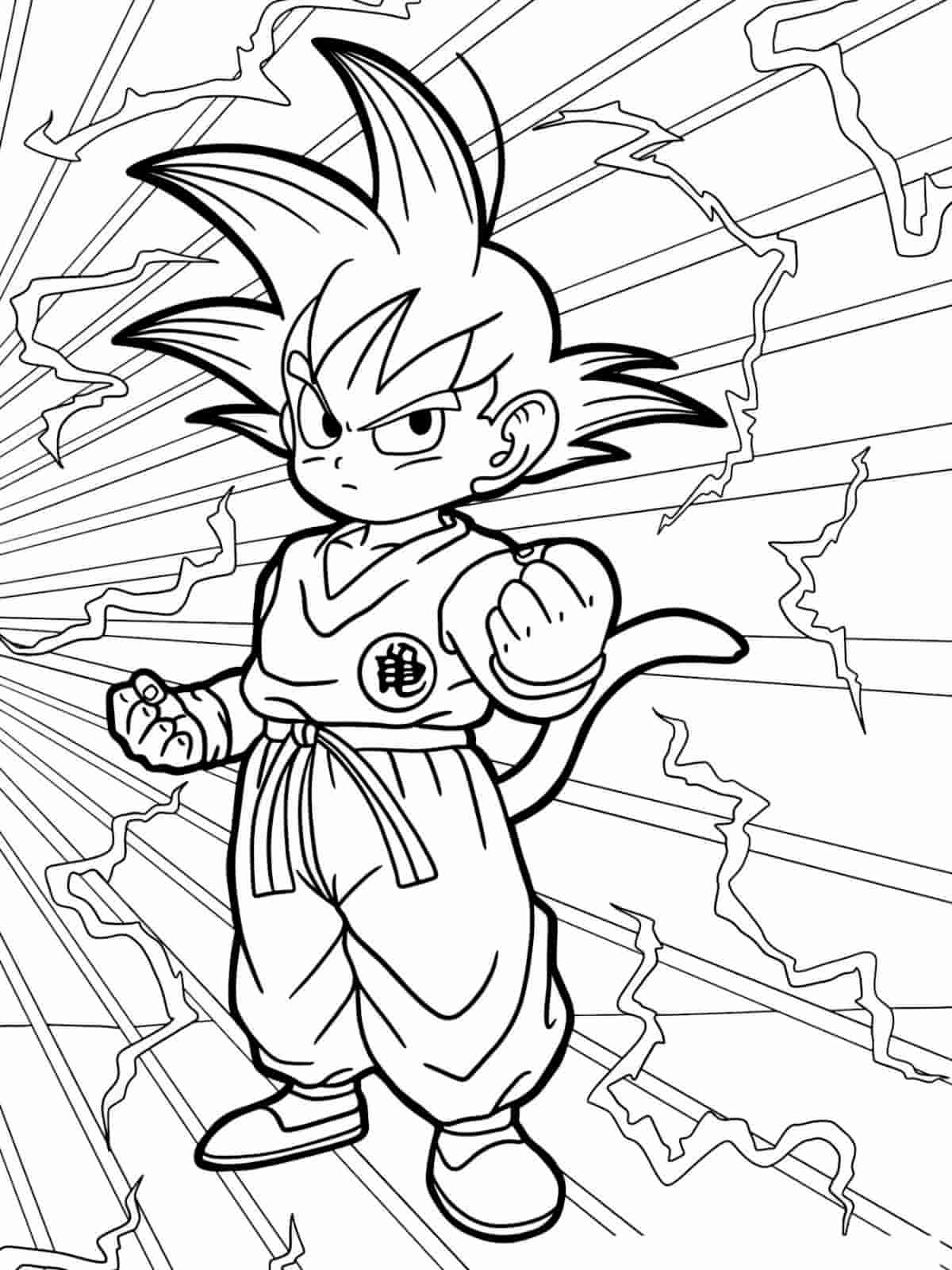 Goku Training Coloring Pages