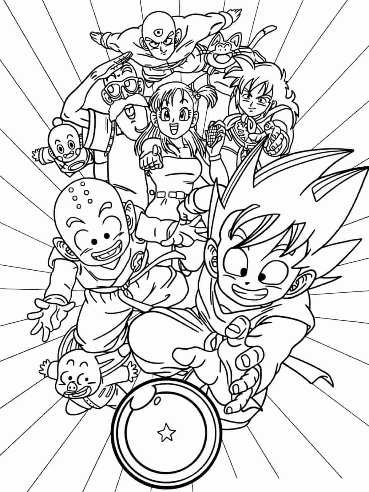 Goku With Power Aura Coloring Pages