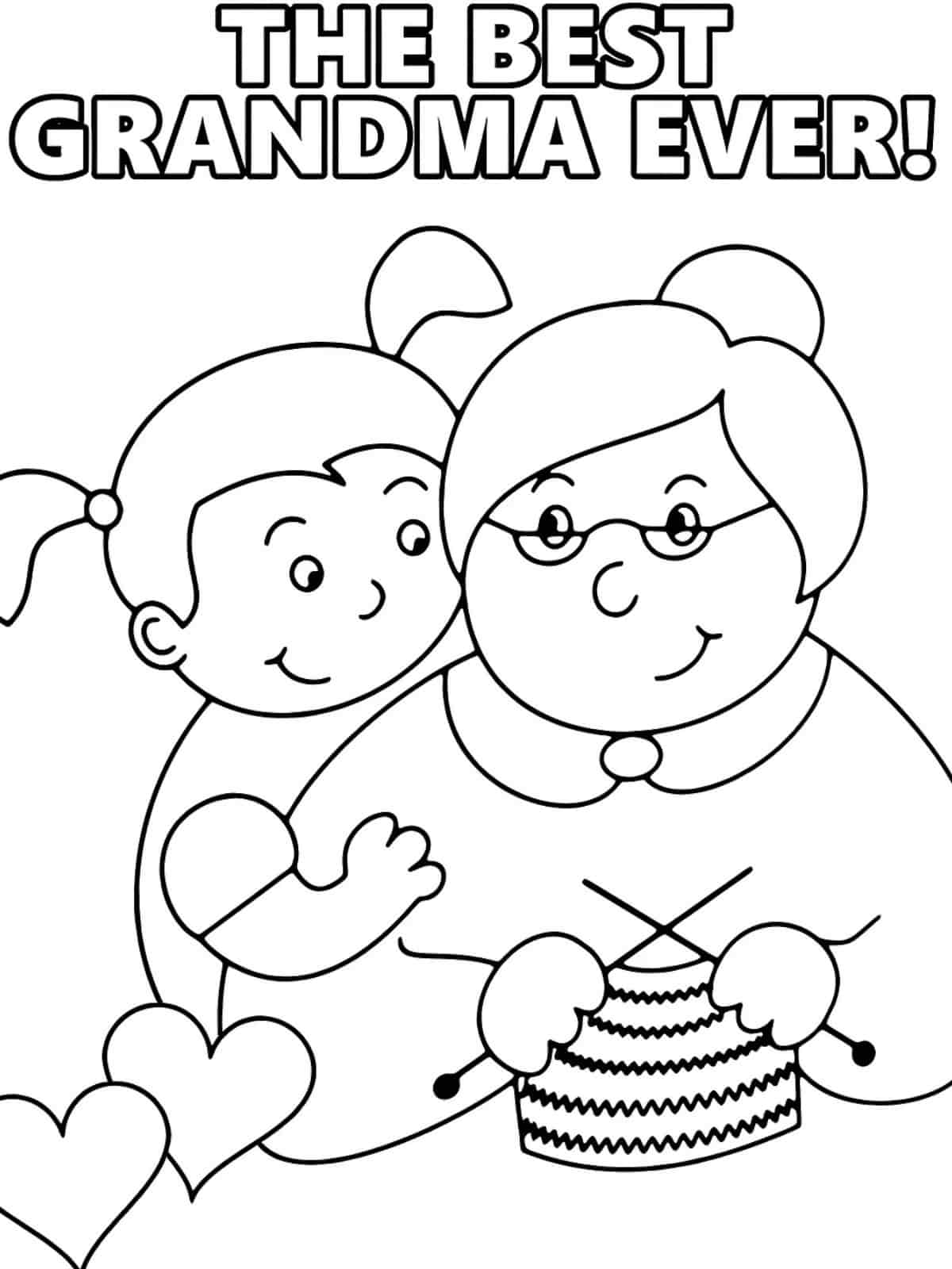 Grandma And Granddaughter Coloring Pages