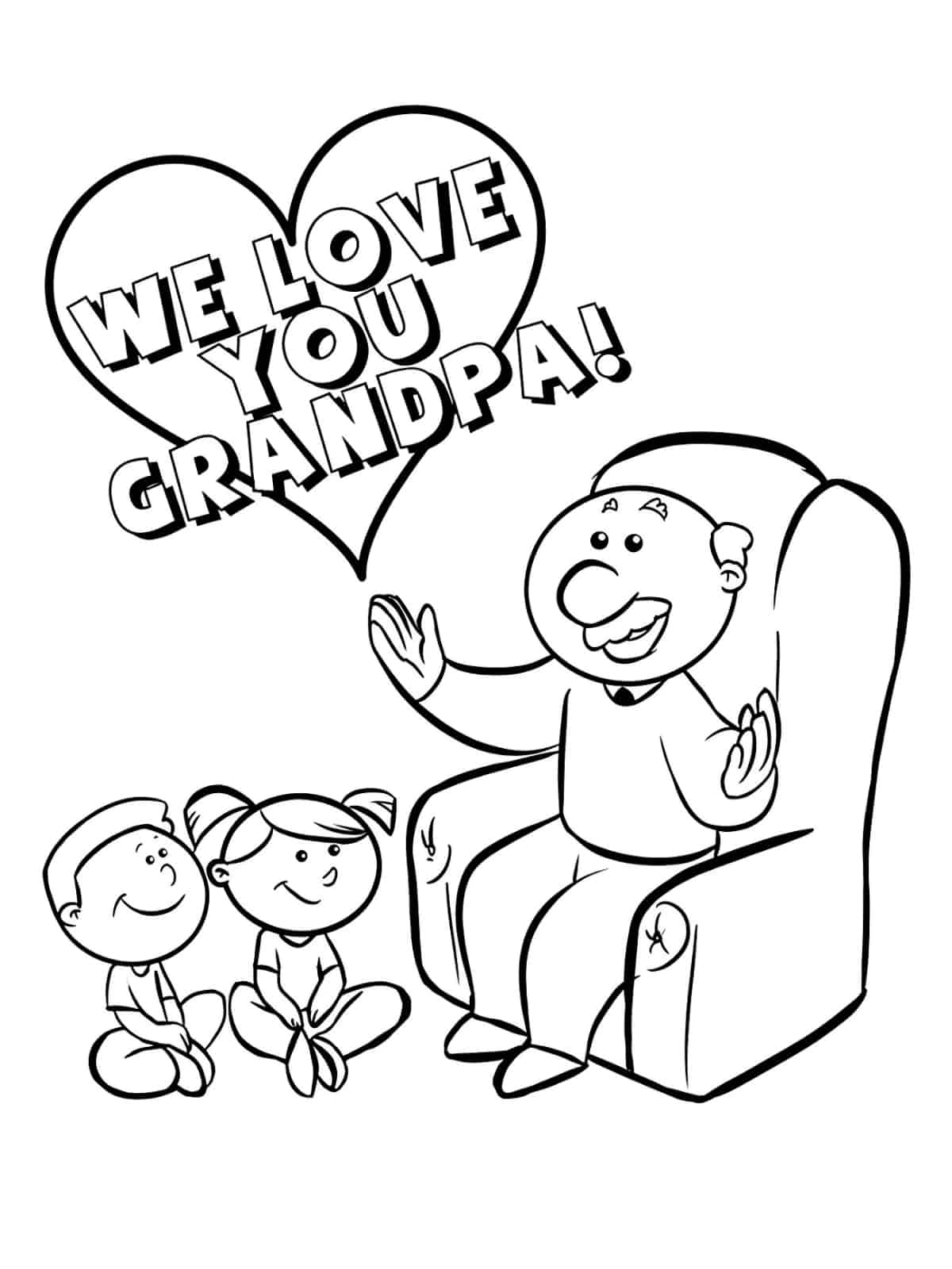 Grandpa And Grandson Coloring Pages