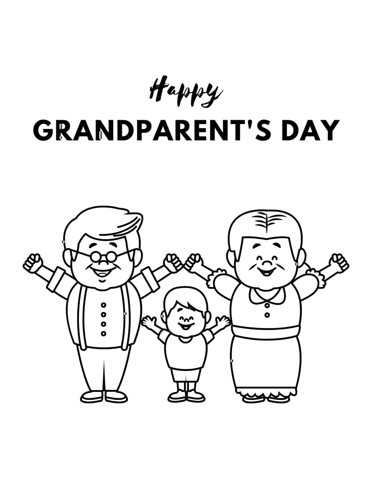 Grandparent And Grandchild Coloring Pages