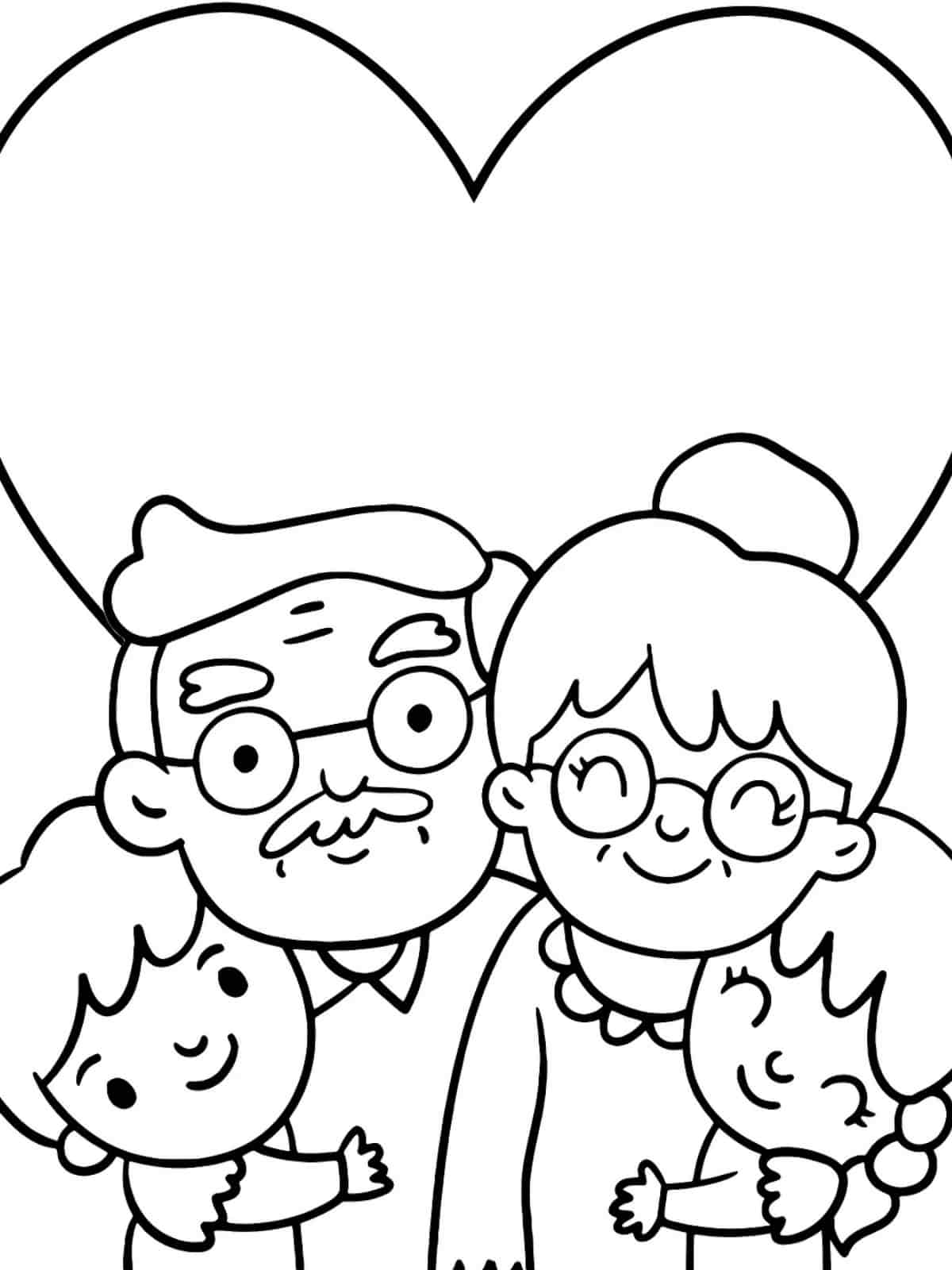 Grandparent And Grandchild Coloring Sheets