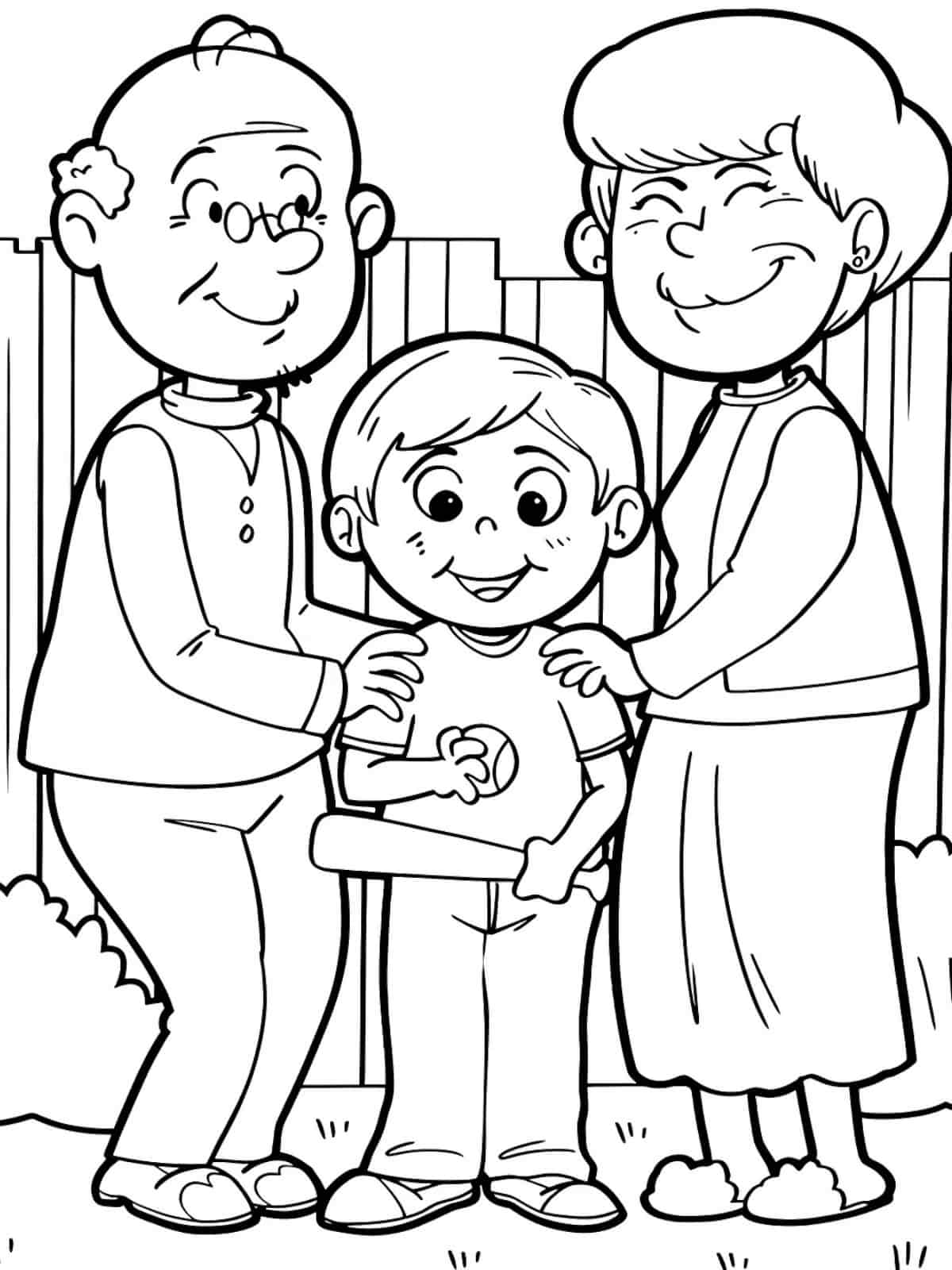 Grandparent And Grandson Coloring Pages