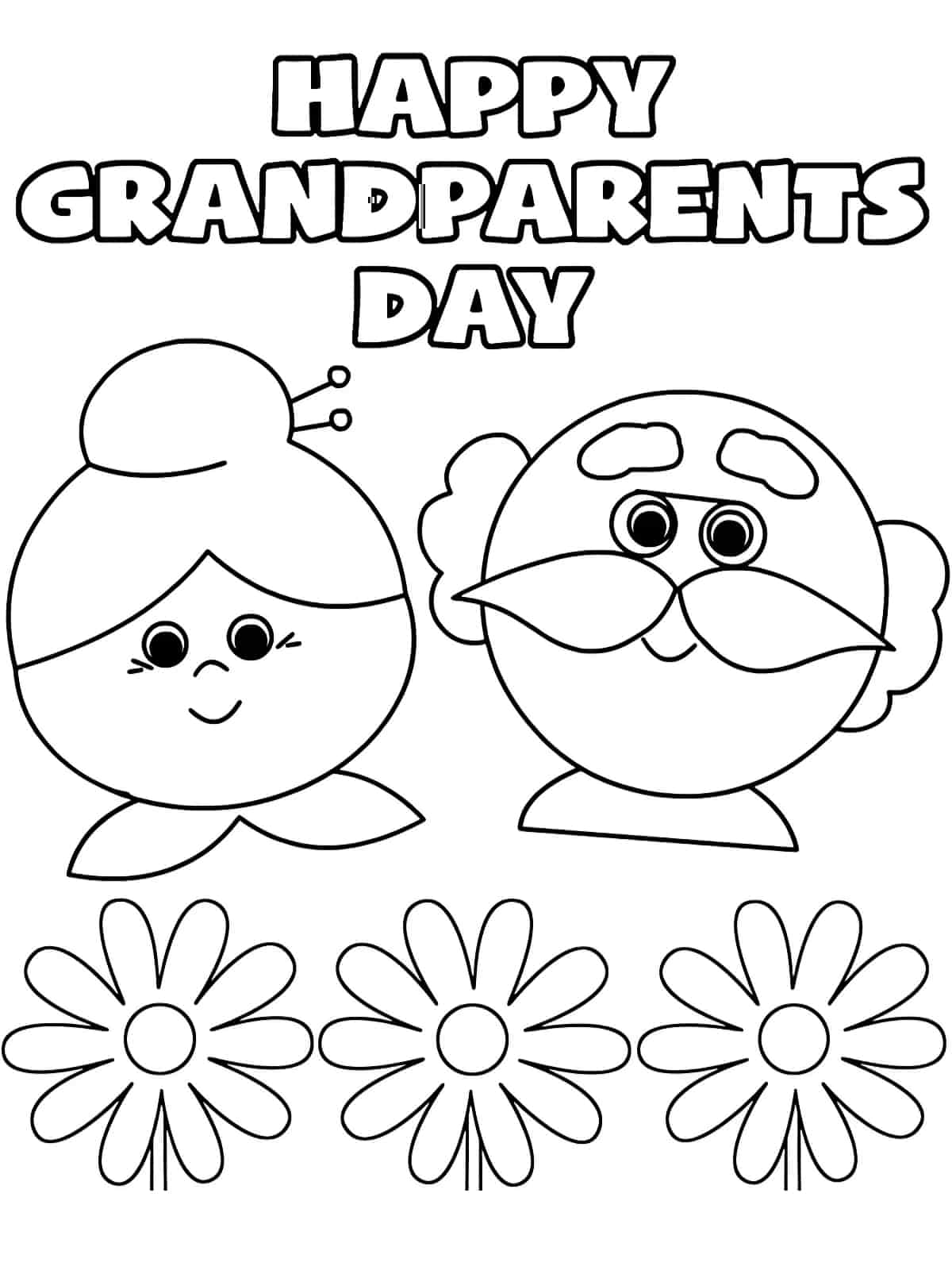 Grandparents Day Card Coloring Page