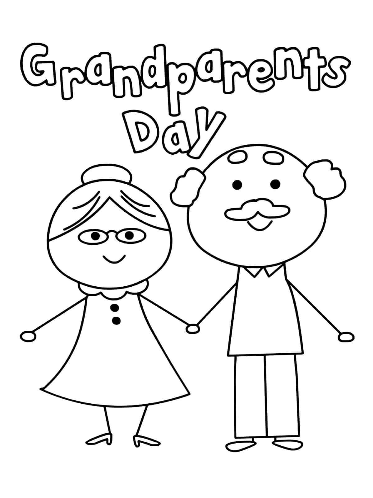 Grandparents Day Crafting Coloring Page