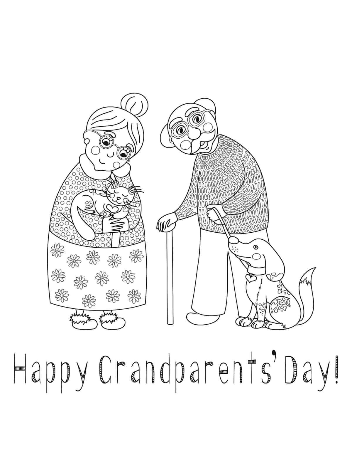 Grandparents Day Joy Coloring Page