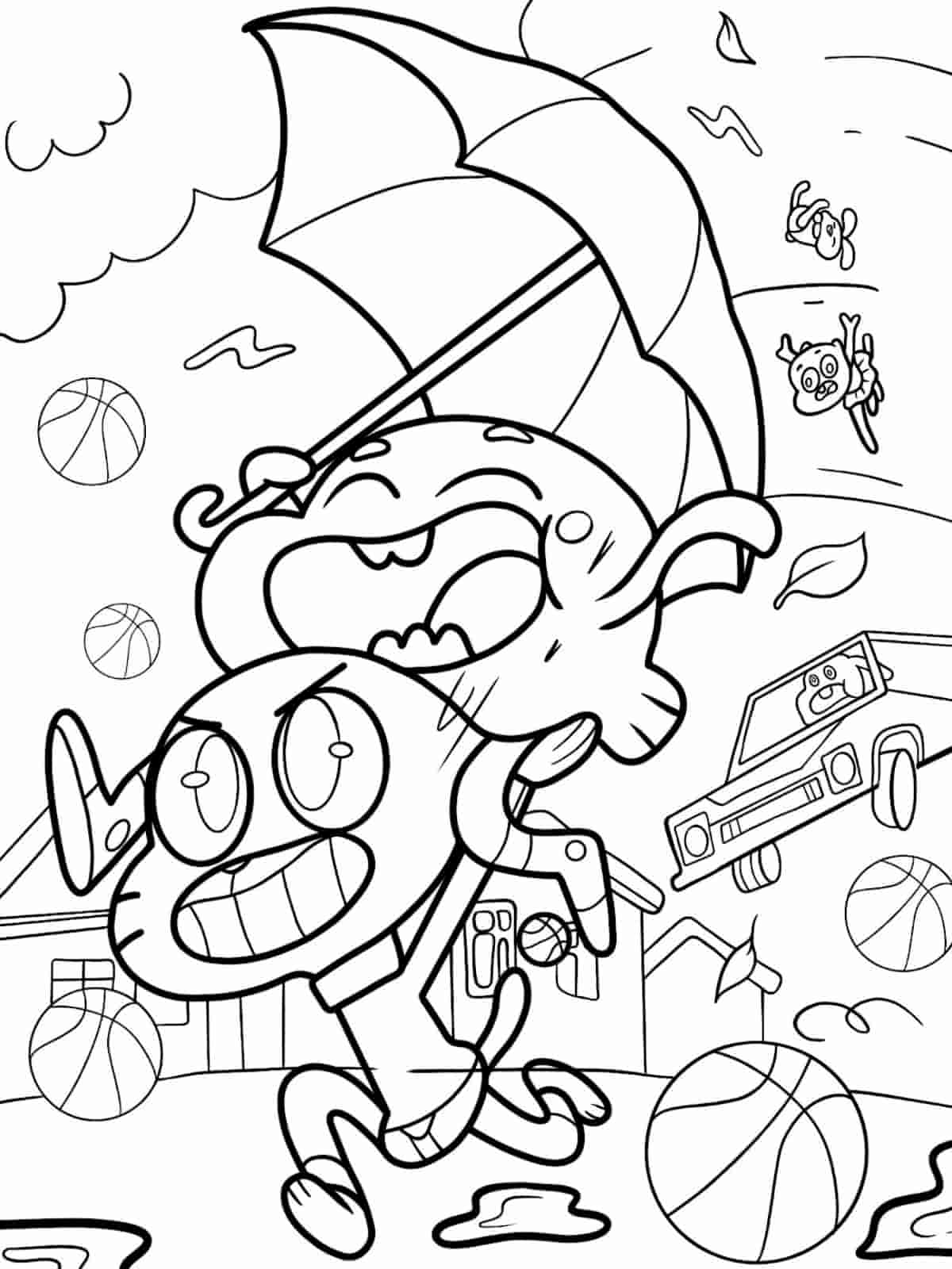 Gumball And Dad Coloring Pages