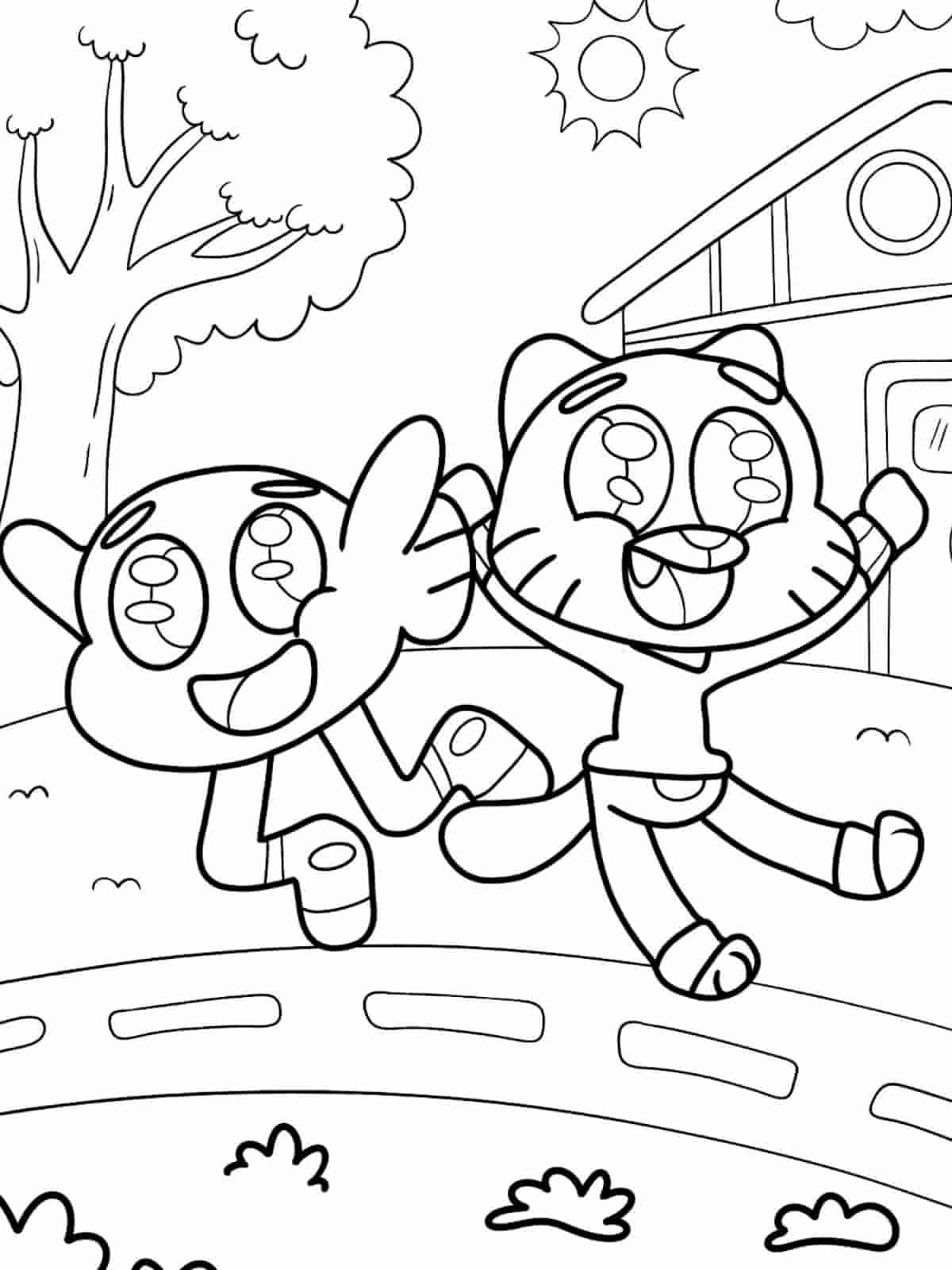 Gumball Friendship Coloring Pages