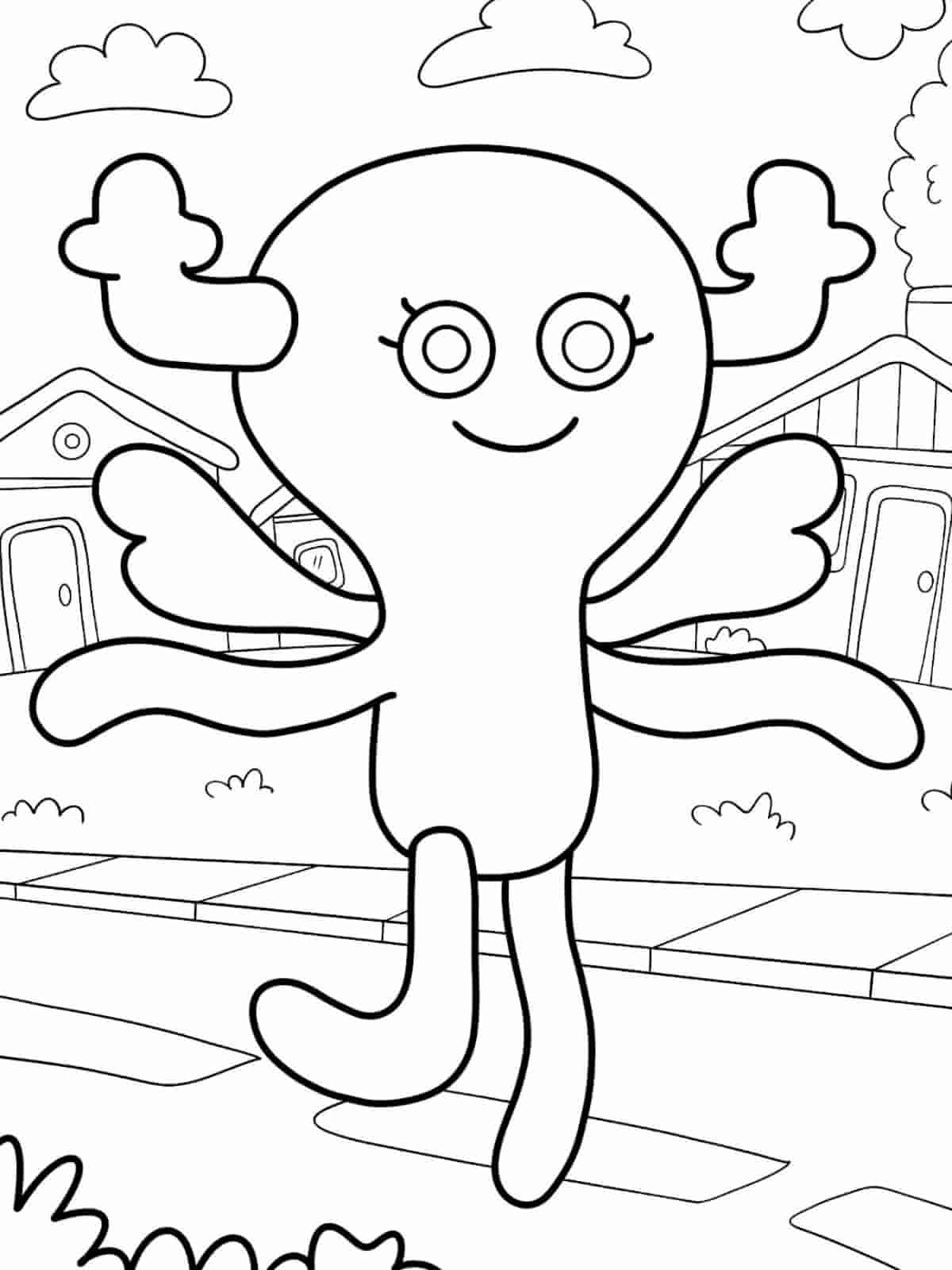 Gumball Happy Coloring Pages