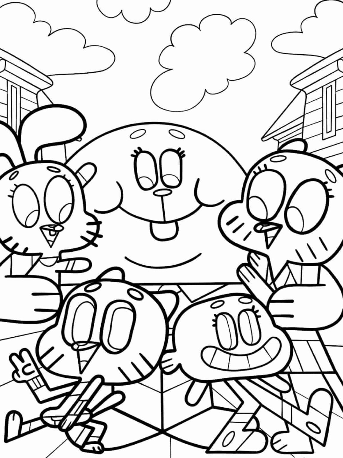 The Amazing World of Gumball Coloring - Gumball Superhero Coloring Pages 1152x1536
