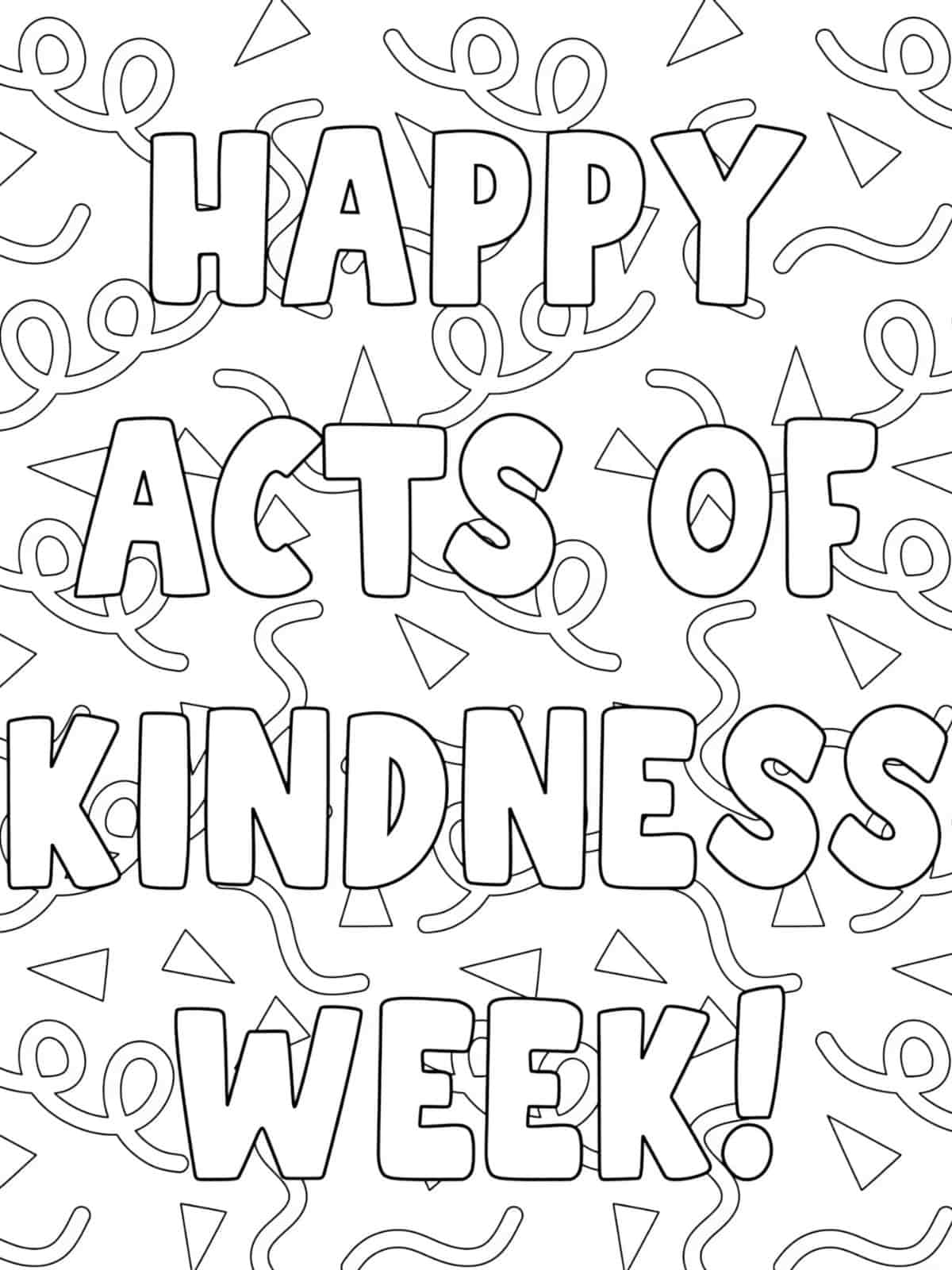 Happy Acts Of Kindness Week Coloring Pages