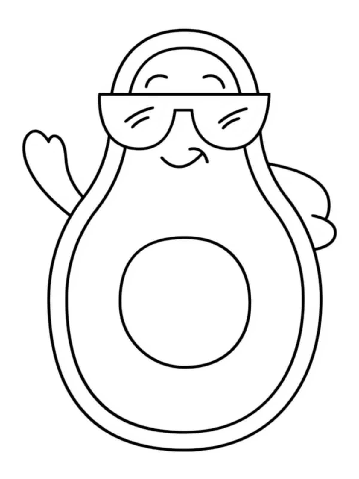 Happy Avocado Coloring Pages