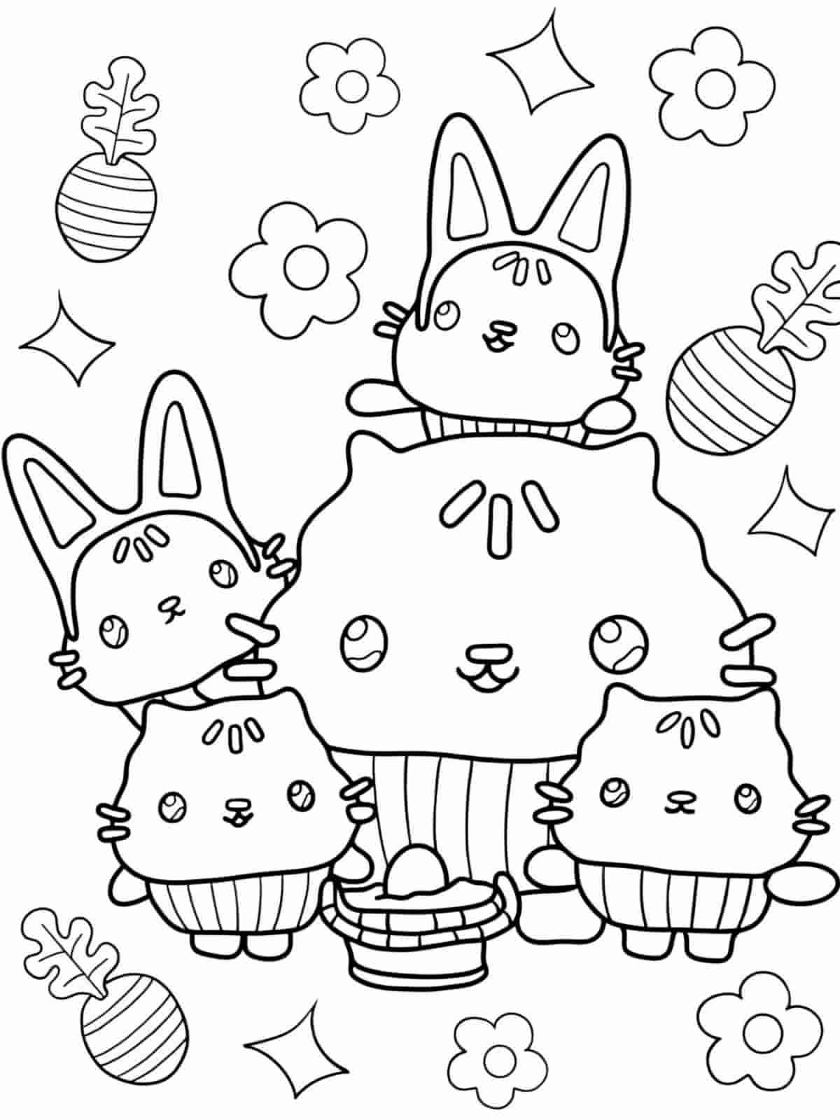 Happy Gabbys Dollhouse Coloring Pages For Kids