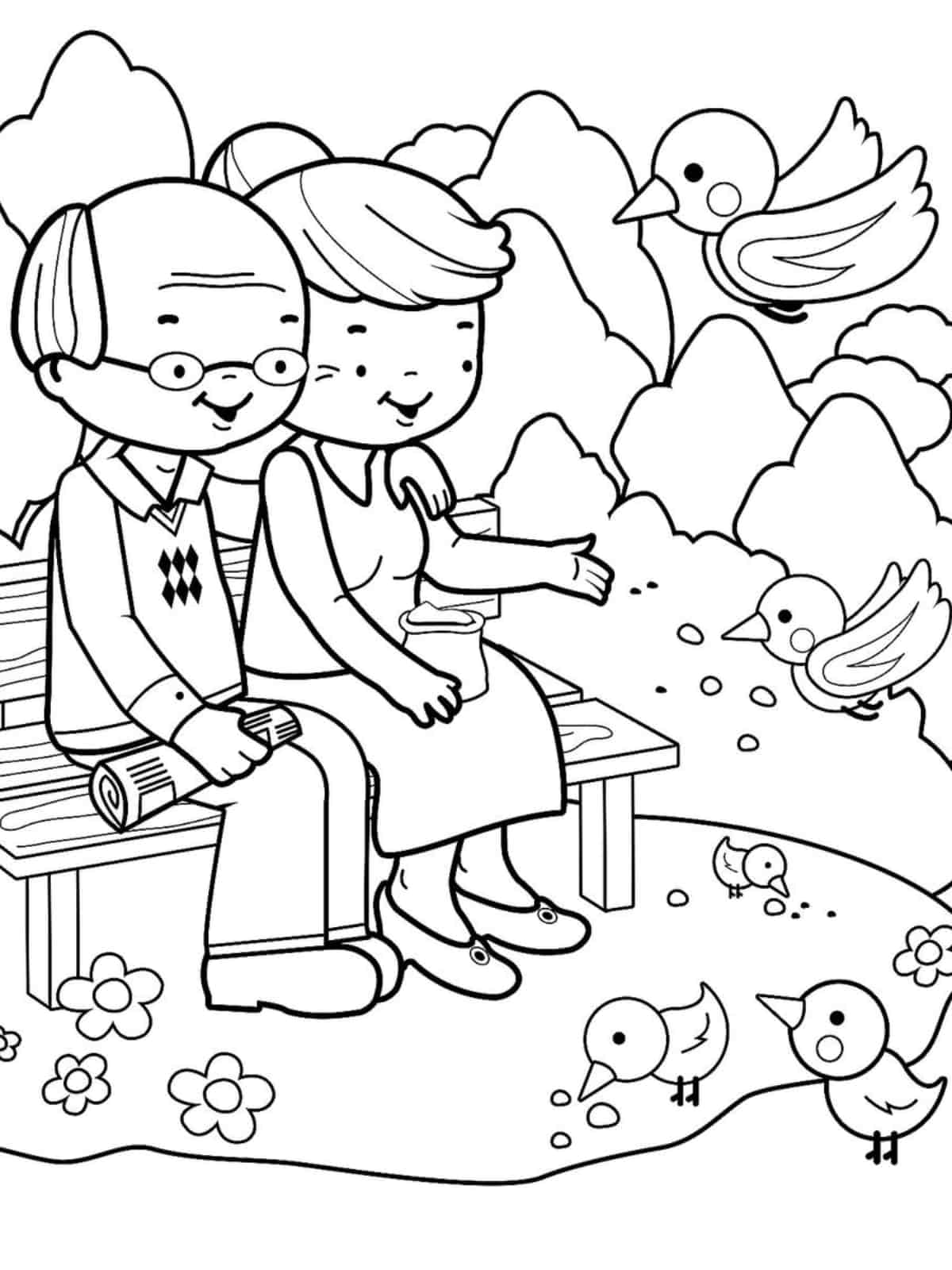 Happy Grandparents Day Coloring Page