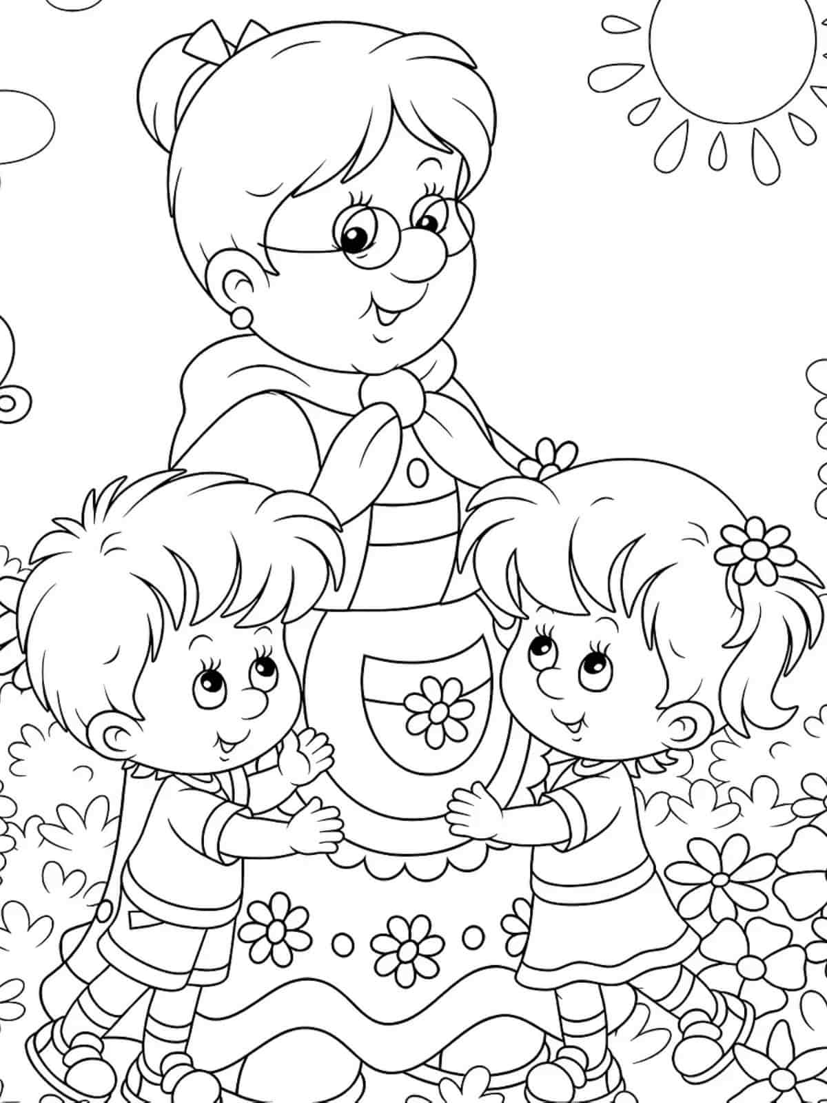 Happy Grandparents Day Coloring Sheets